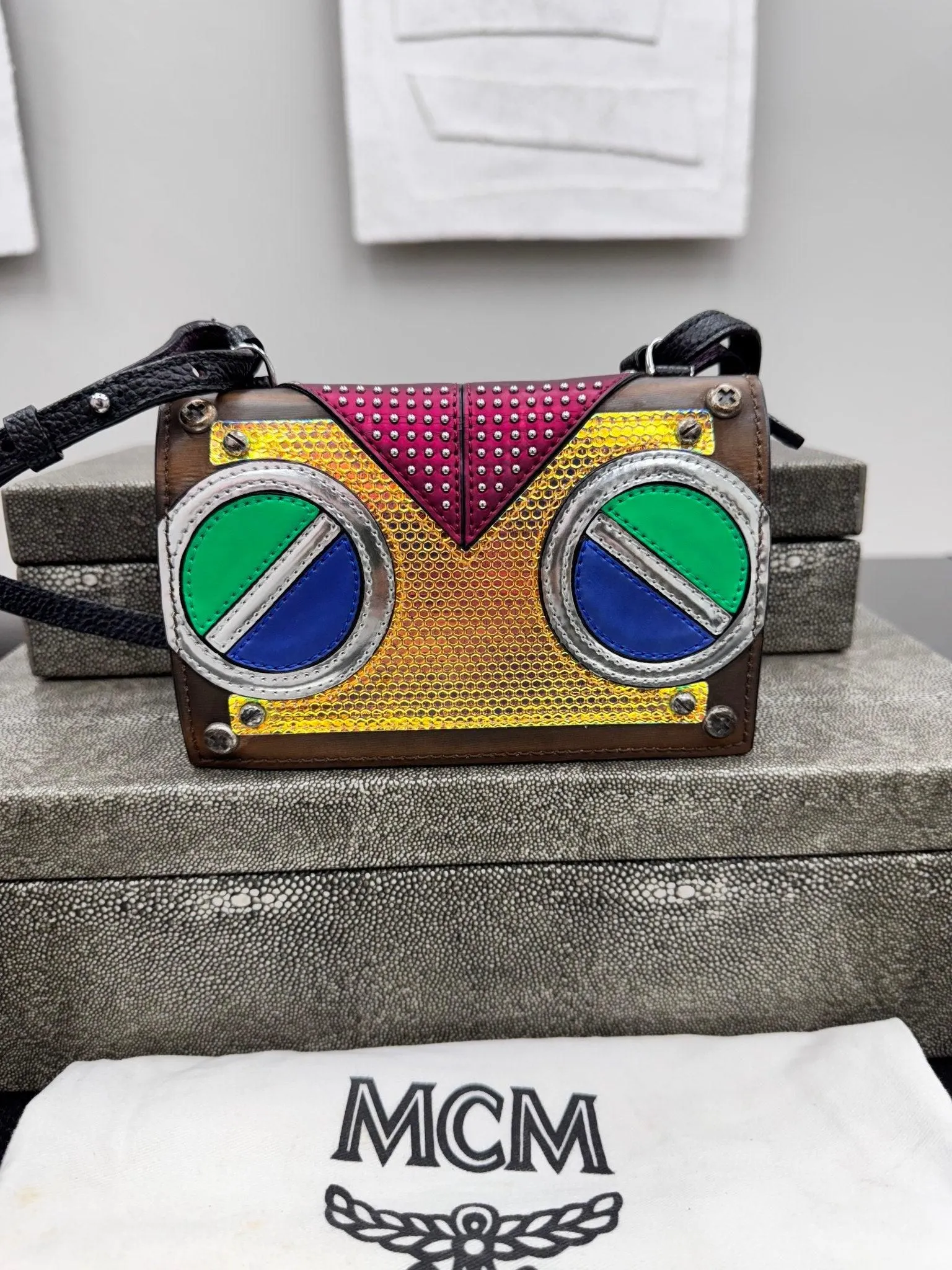 MCM Multicolor Roboter Series Crossbody Bag