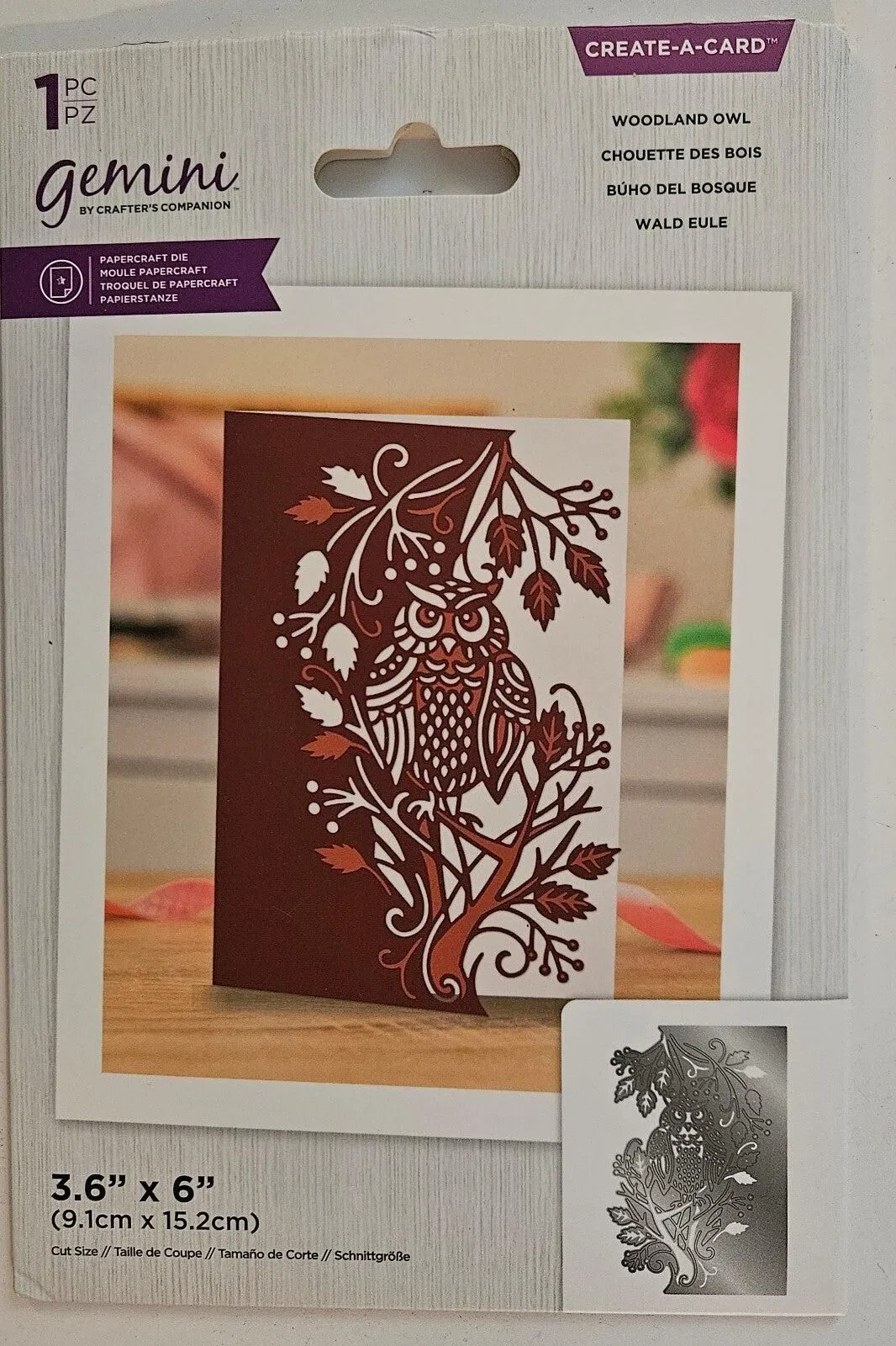 Woodland Owl Gemini Create-A-Card Metal Die Cut Unused