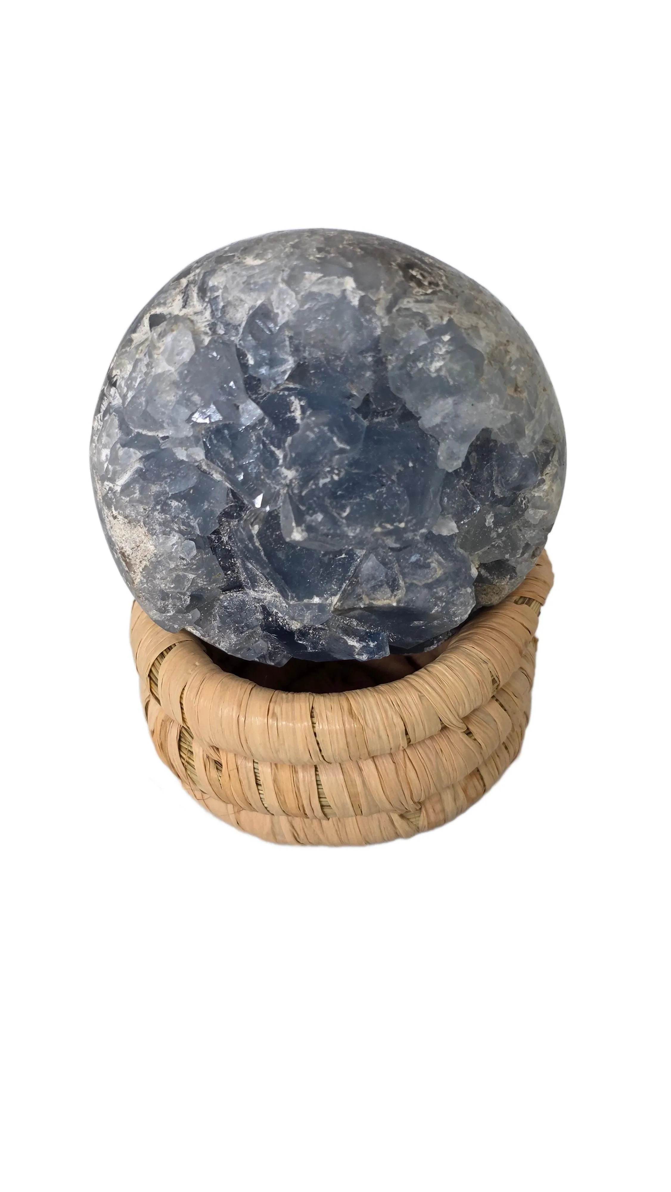Celestite Crystal Sphere – 539g | 4.25" Display Specimen