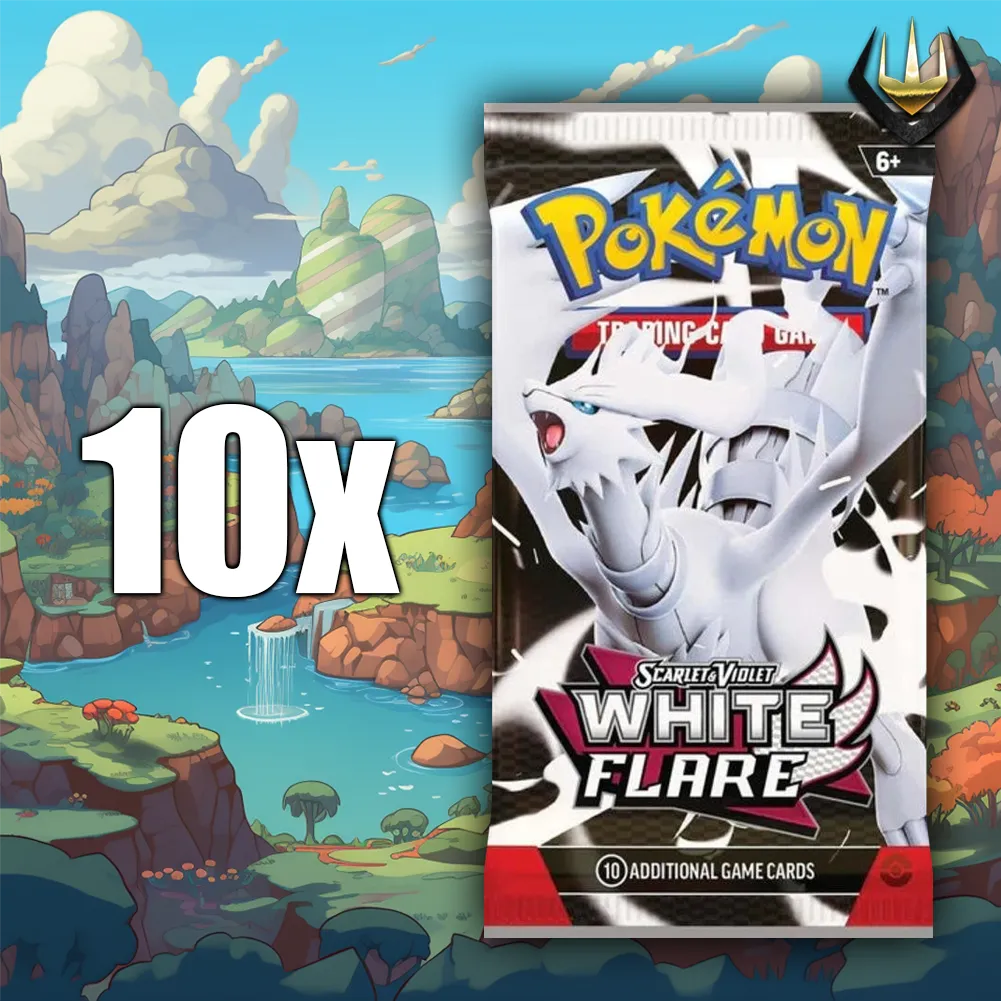 White Flare Pokemon Booster Pack x10 [Random Art]