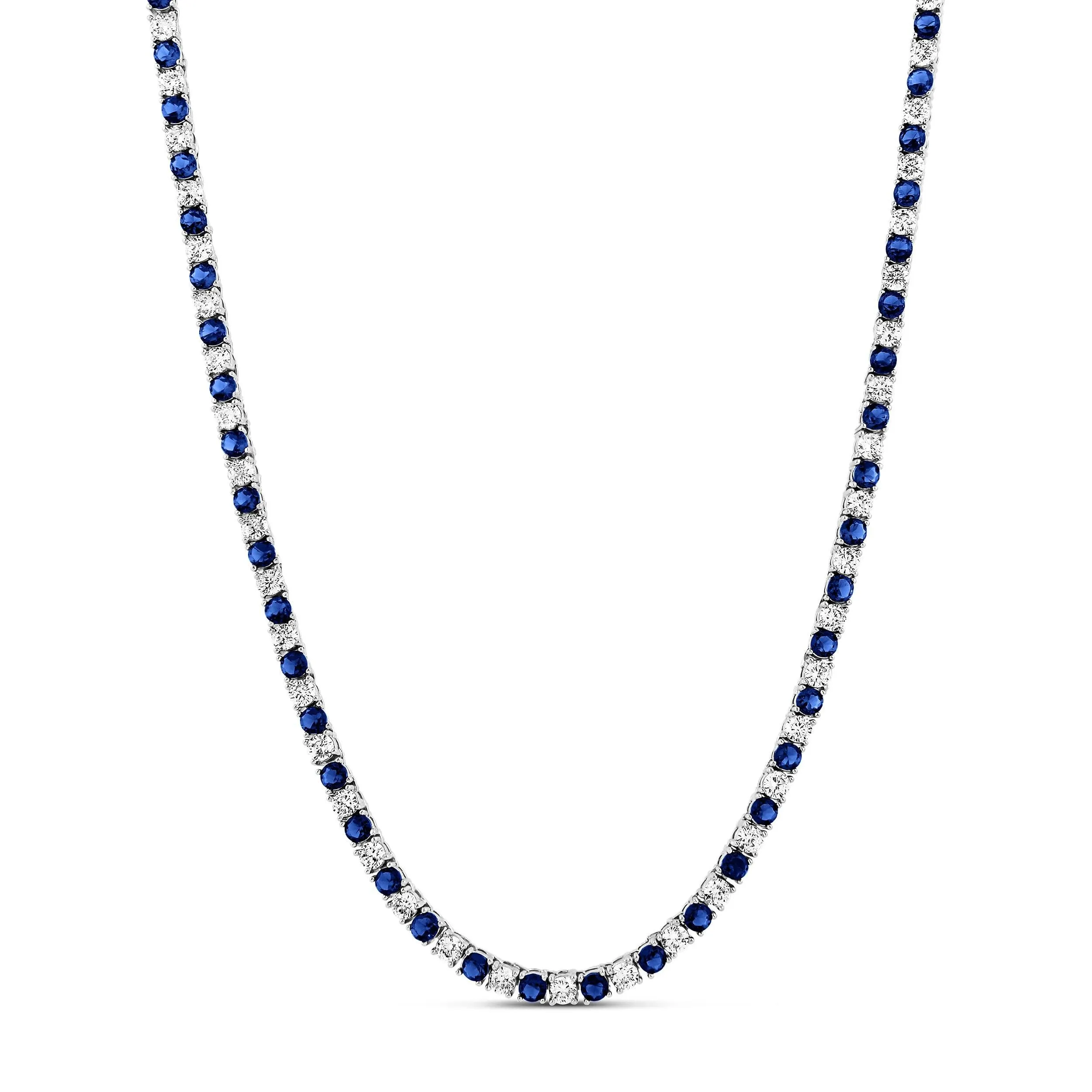 Alternating Color Tennis Necklace