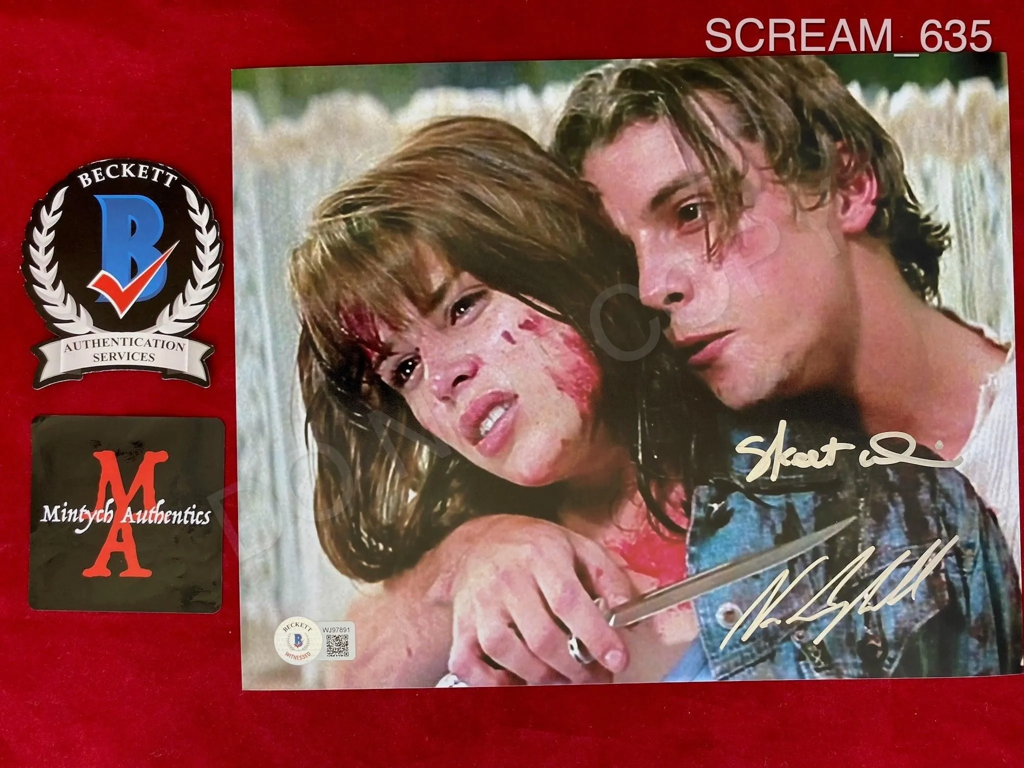 SCREAM_635 - 8x10 Photo Autographed By Neve Campbell & Skeet Ulrich