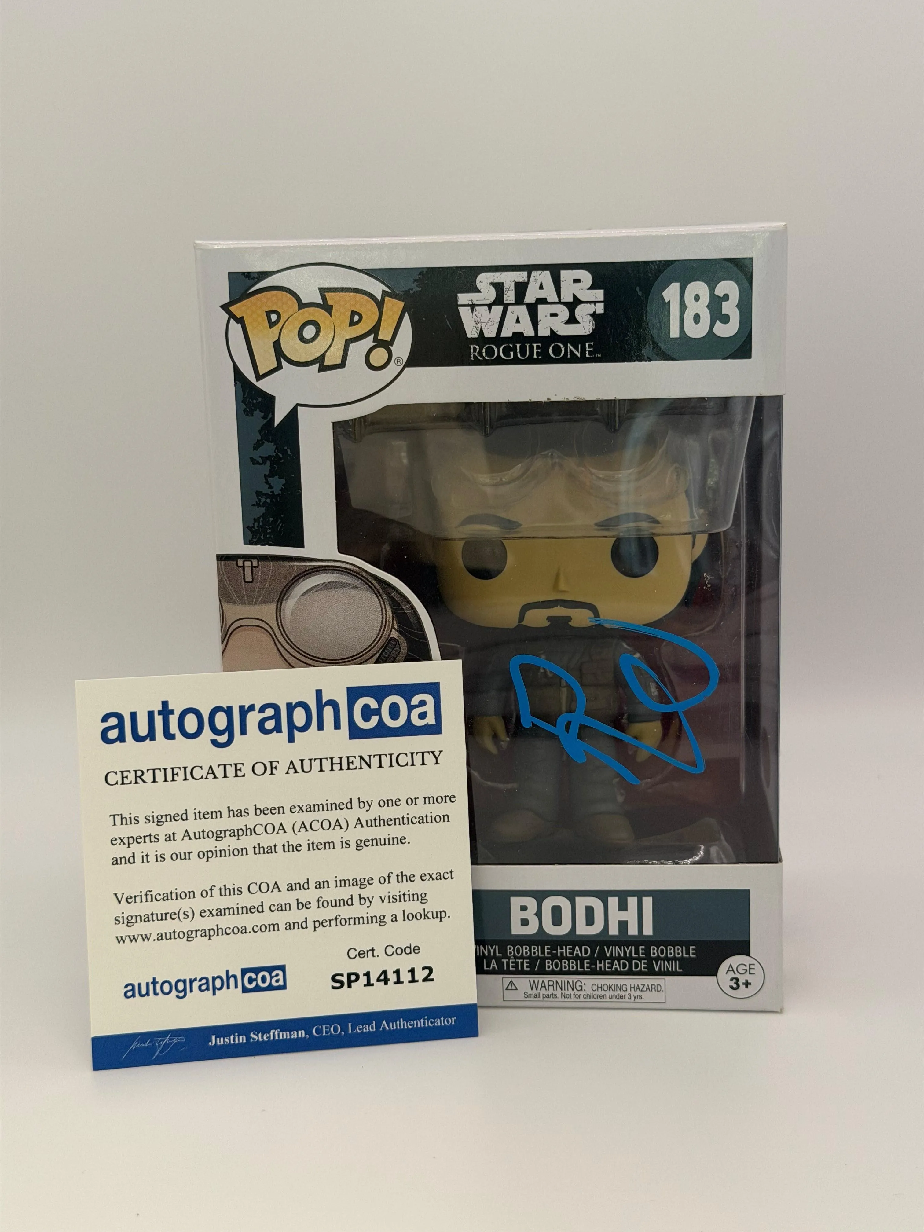 Funko Pop! Star Wars Bodhi Signed Riz Ahmed COA #183