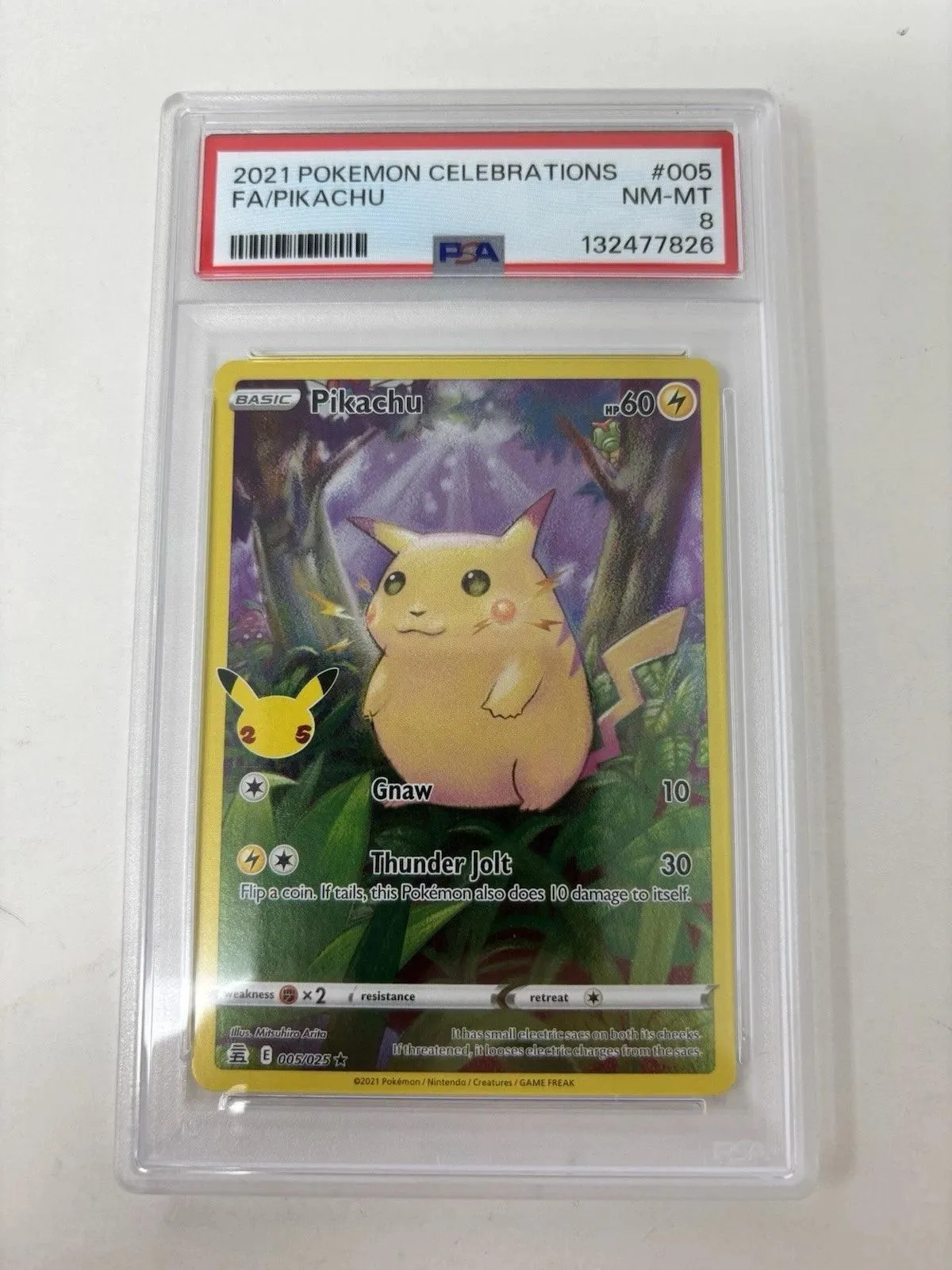 Pokemon TCG Celebrations - Pikachu Full Art 005/025 - PSA 8