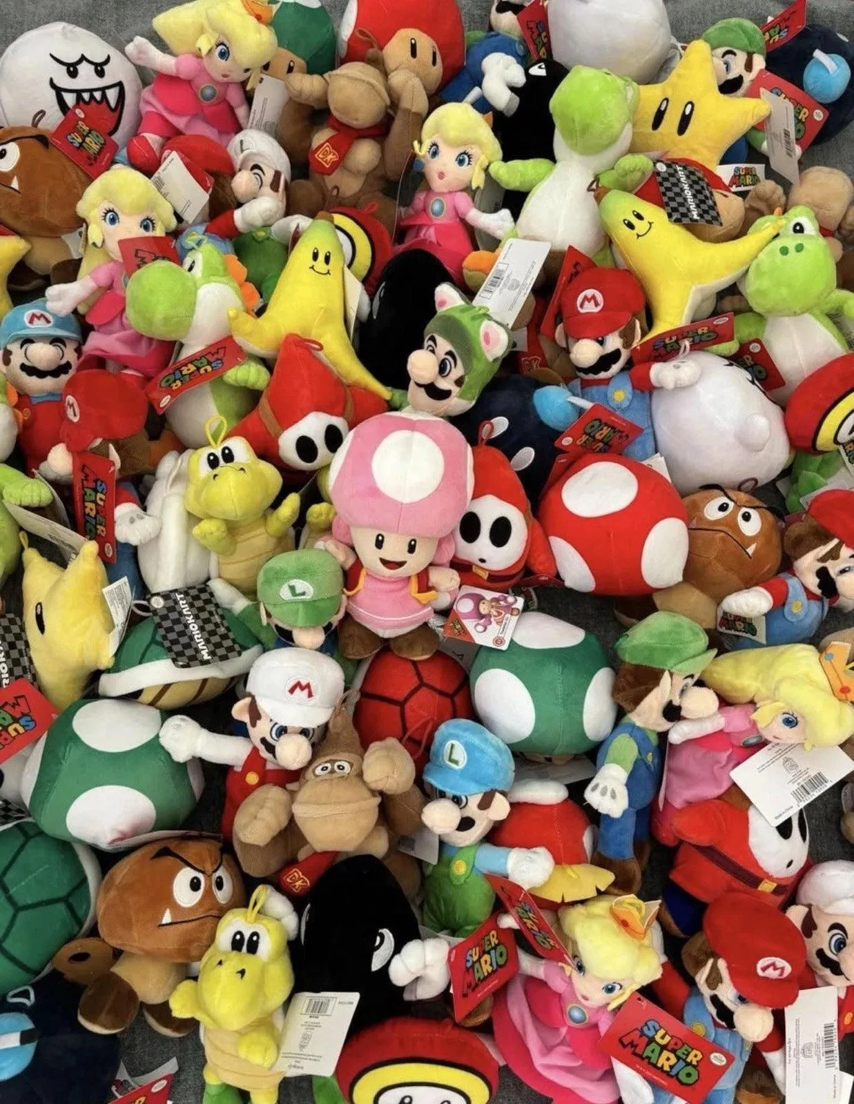 Crane Machine Super Mario Brothers Plush Mix 75 Pieces Licensed 5-9”