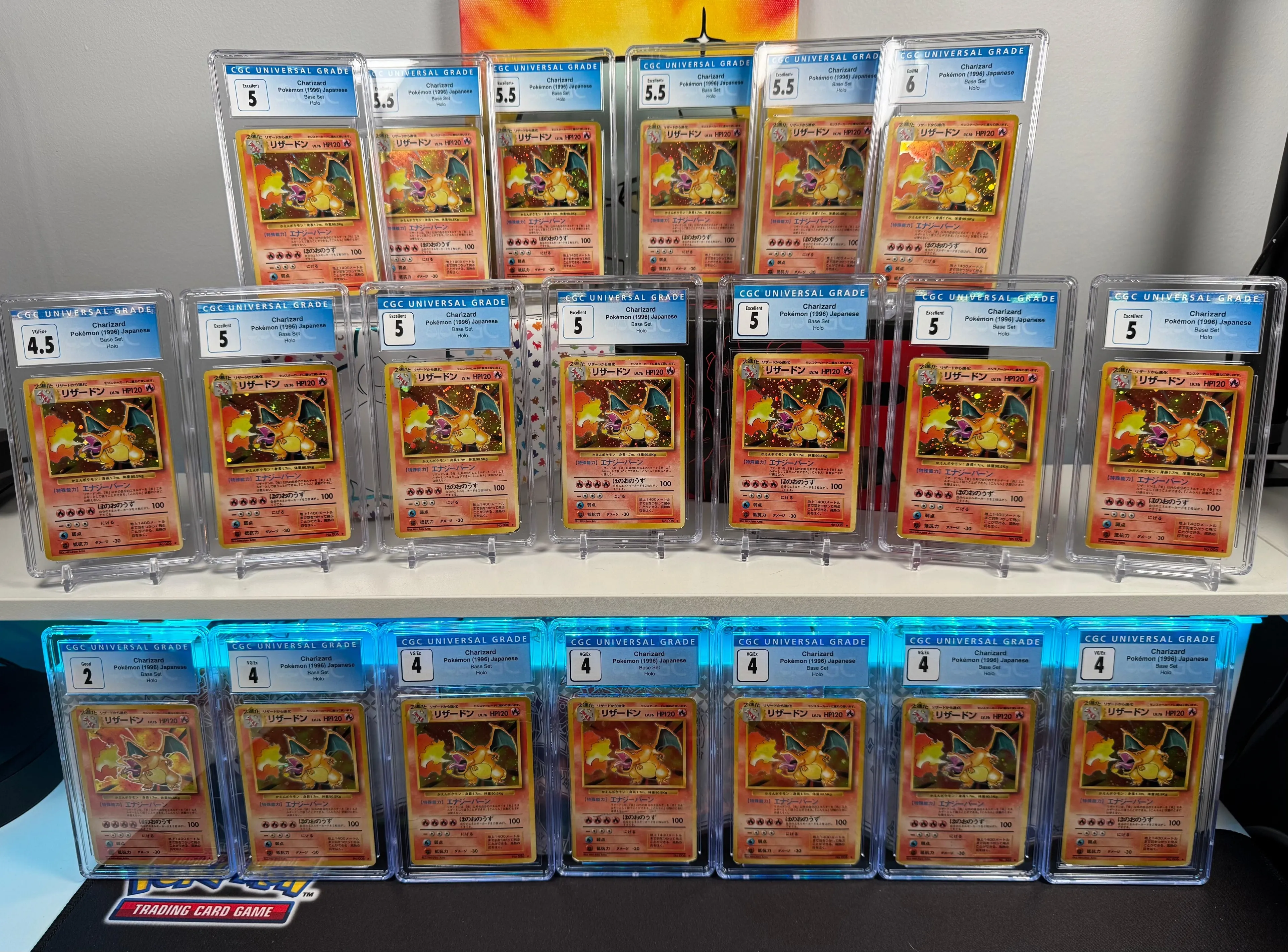 Lot Of 20 Japanese Pokemon Base Set Charizards | CGC Graded | Some Swirls 🌀