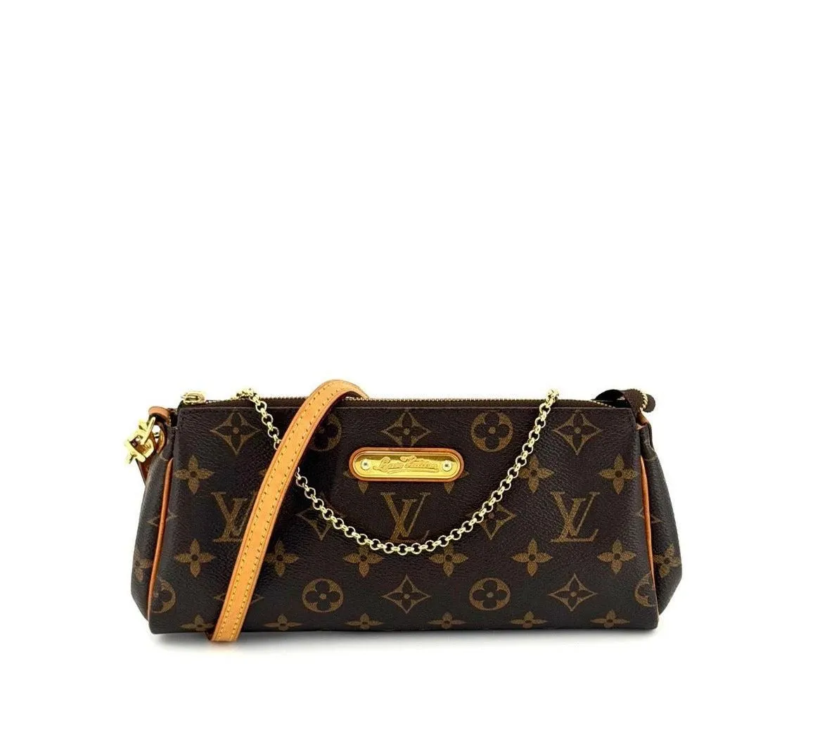 Pre-owned Louis Vuitton Monogram Eva Clutch with Chain and Crossbody Strap - Authenticated