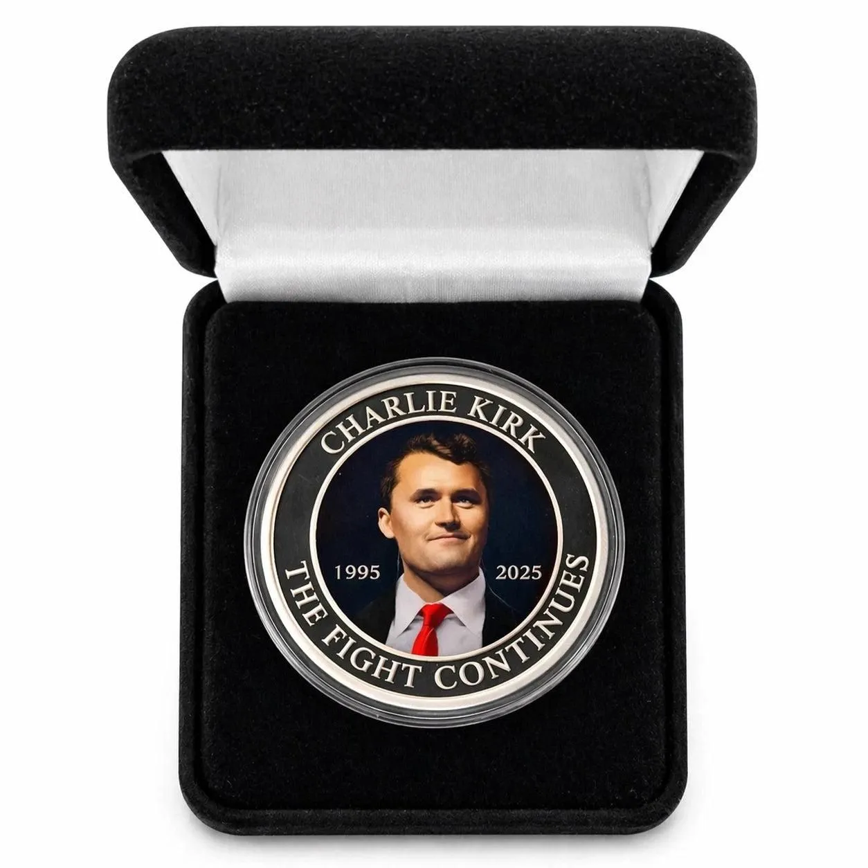 1 oz .999 Silver Charlie Kirk Memorial Coin    w/ Certificate & Display Case