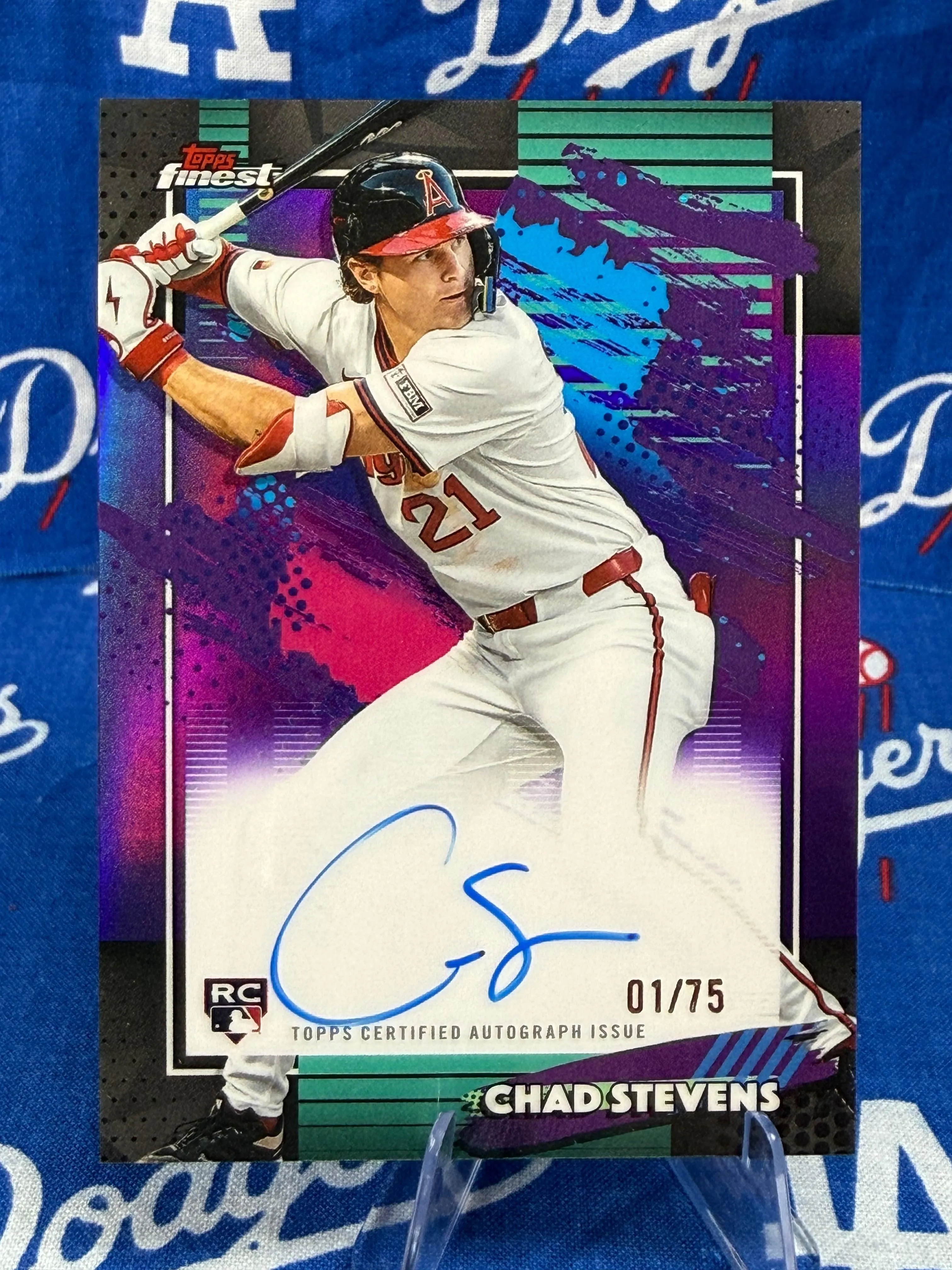 2026 Topps Finest Chad Stevens RC Auto #FA-CHS Numbered 01/75 Los Angeles Angels - COPY #1!