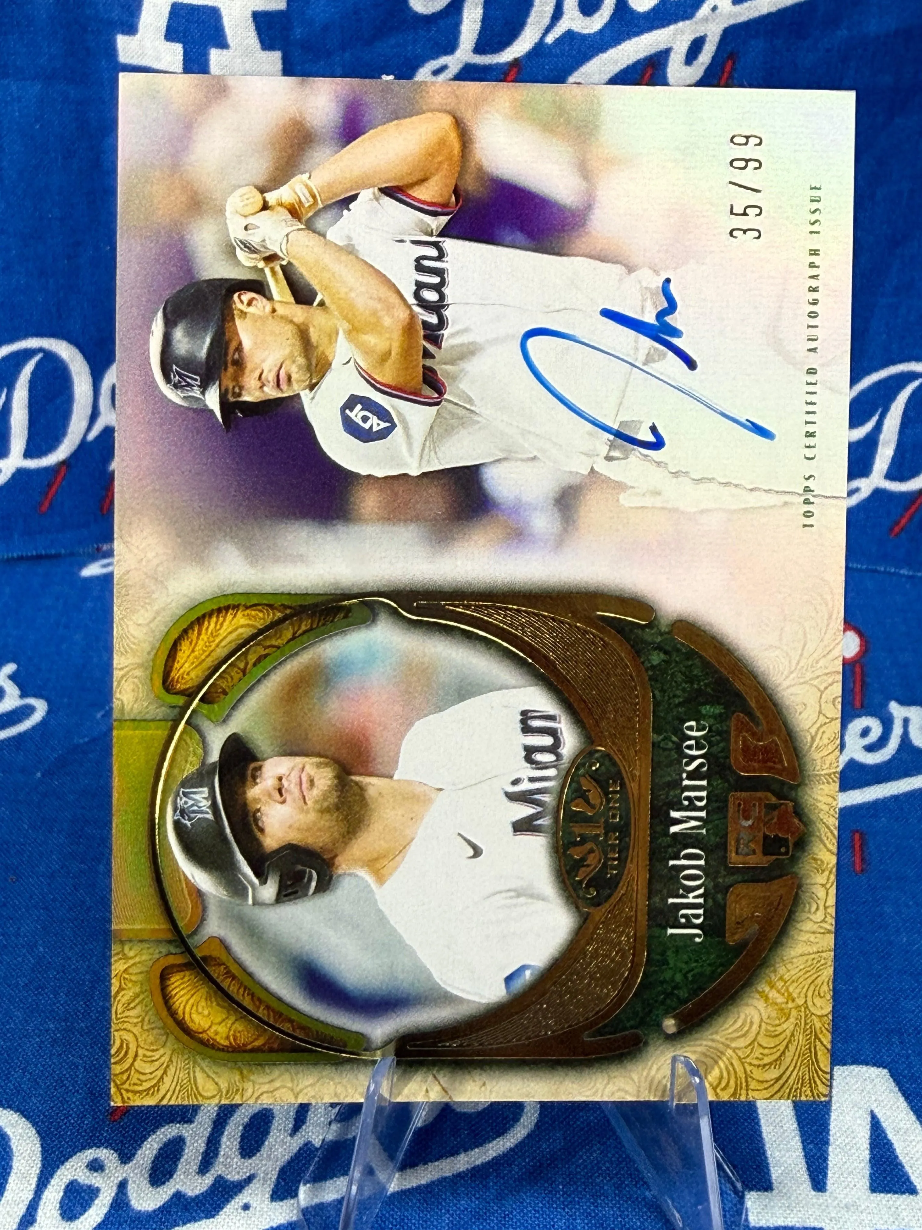 2026 Topps Tier One Jakob Marsee Rookie Class Auto #T1RCA-JMA Numbered 35/99 Miami Marlins - Die-Cut Medallion!