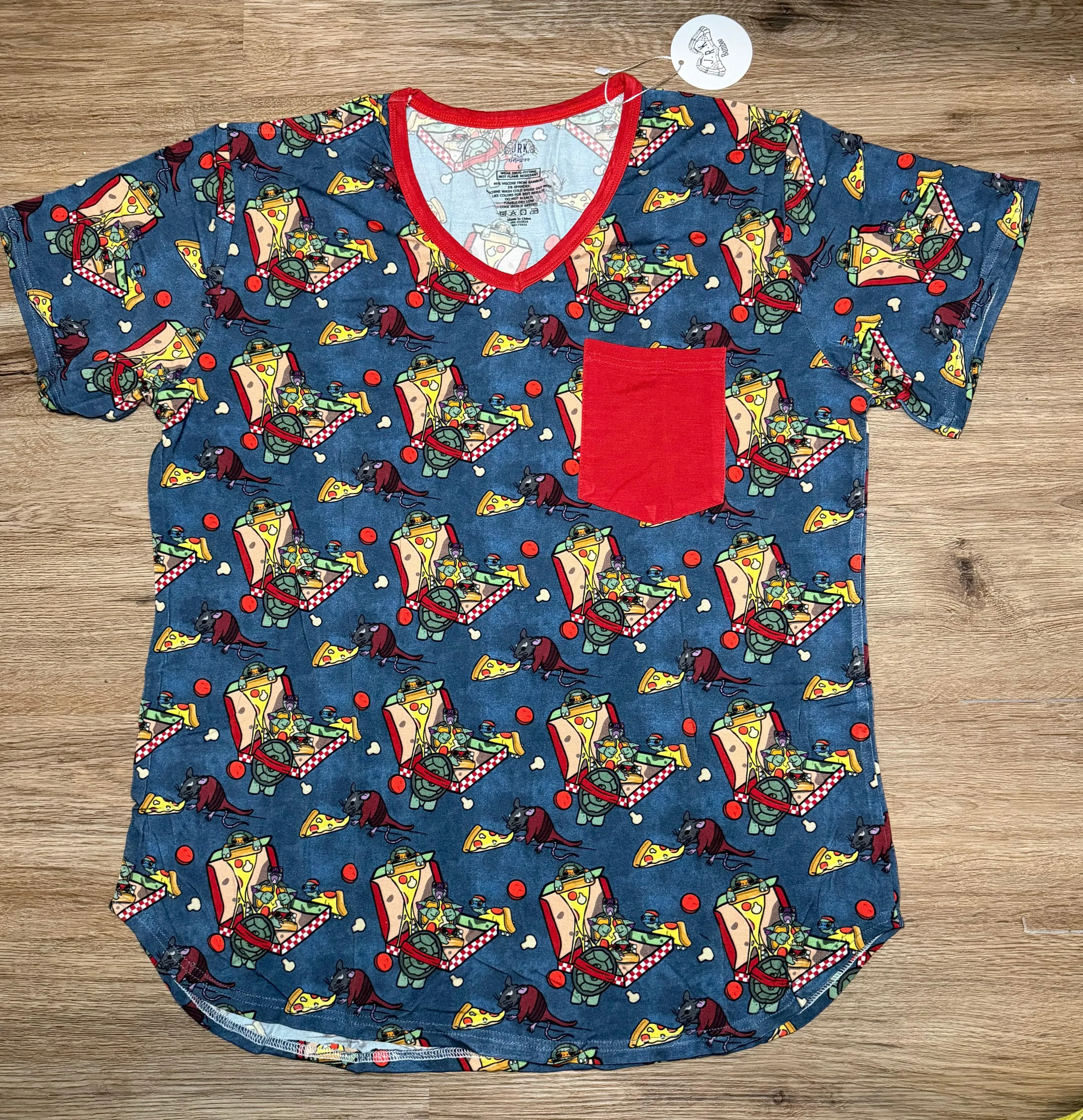 Pizza Power - V-Neck Pocket Tee