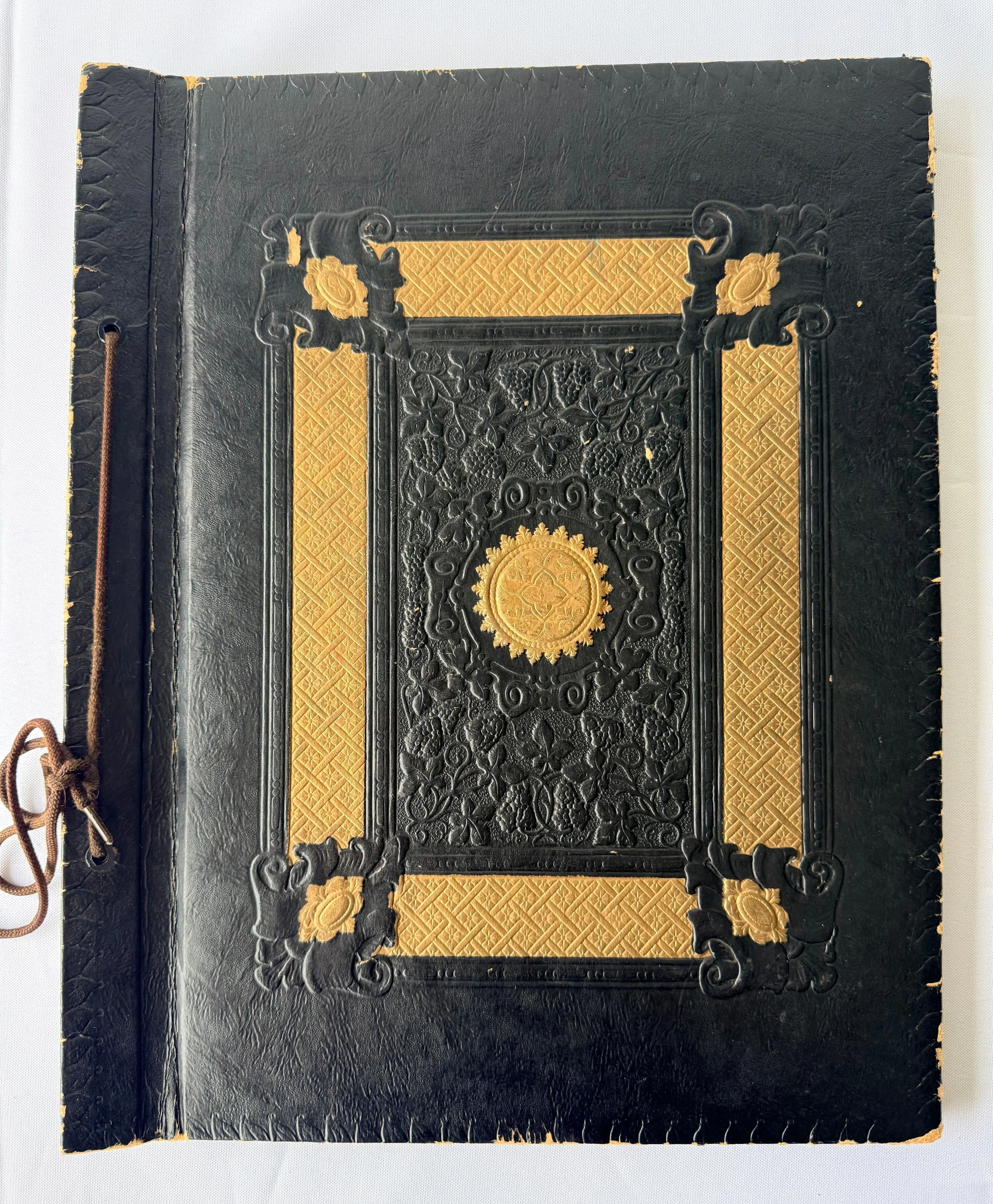 Vintage Faux Leather Decorative Album, 16.5”