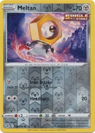 Sword and Shield Fusion Strike Reverse Holo 188 Meltan