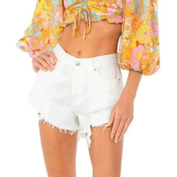 Product image for NEW Free People White Denim Shorts