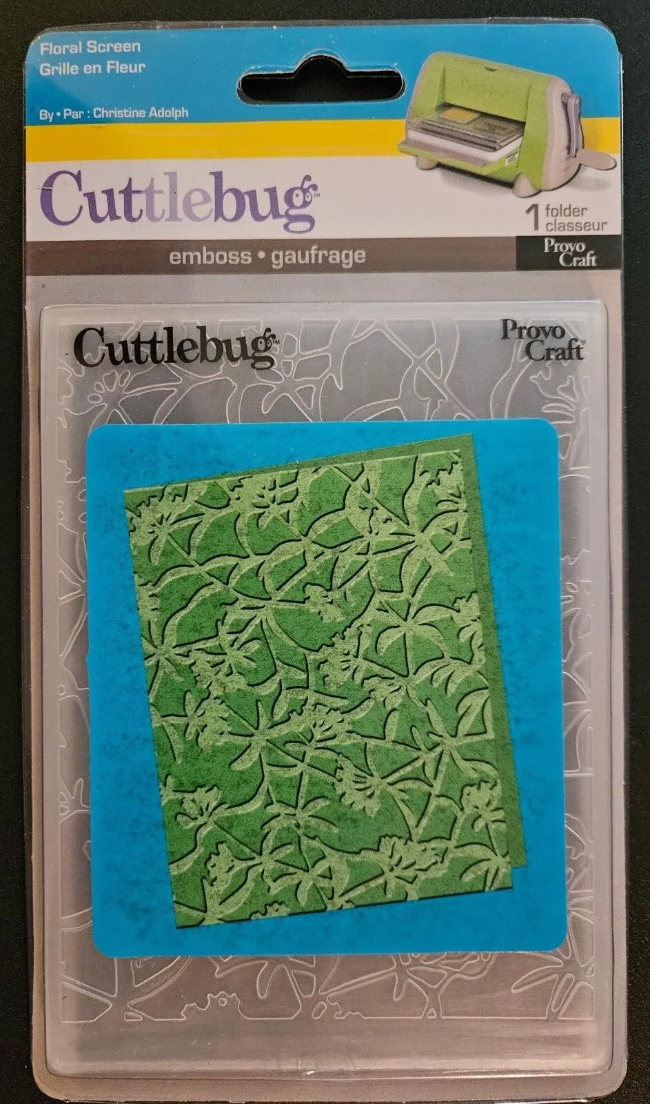 37-1610 Provo Craft Cuttlebug Floral Screen Embossing Folder