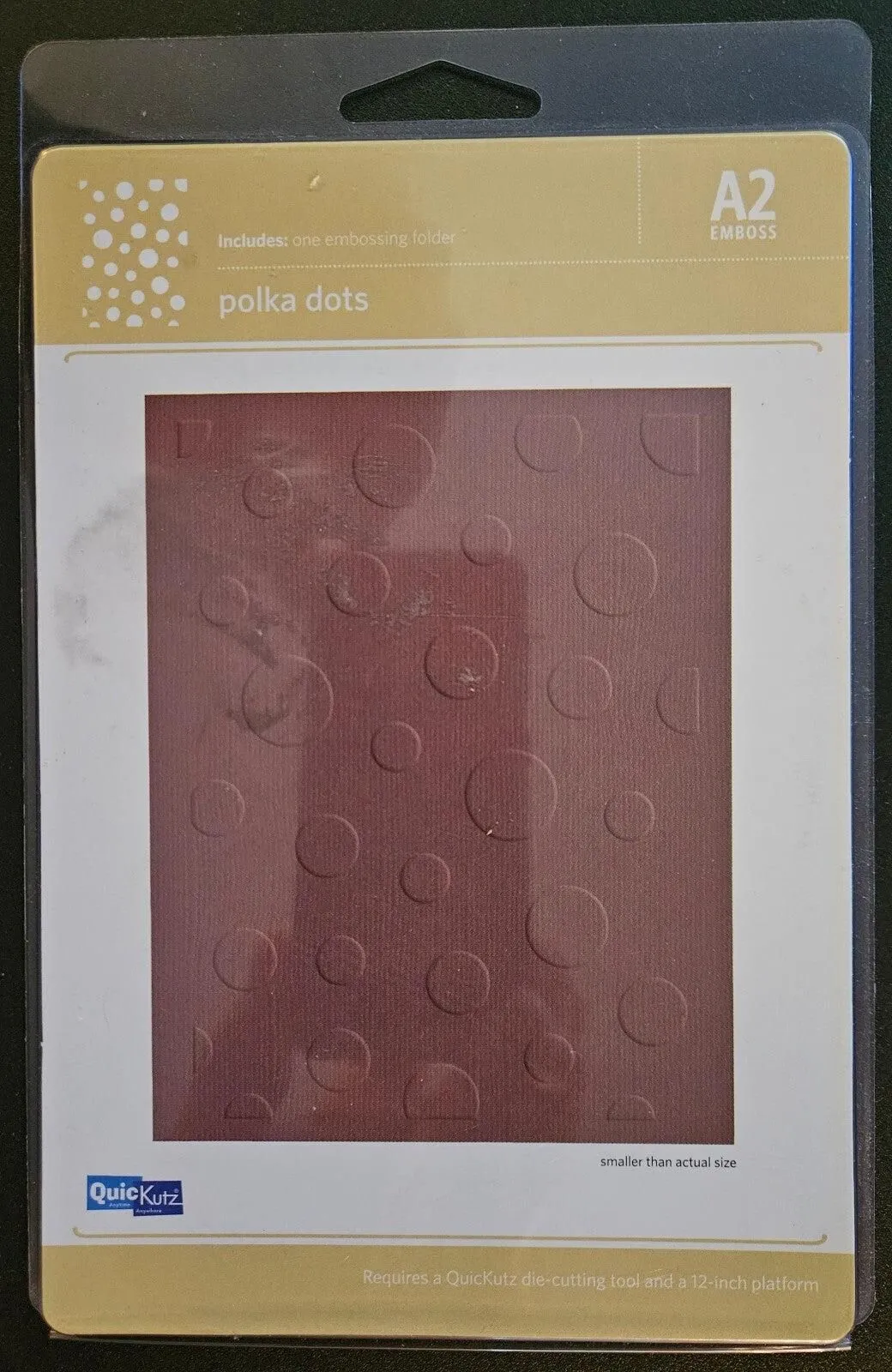 EF-AZ-014 QuickKutz A2 Emboss Polka Dots A2 Embossing Folder