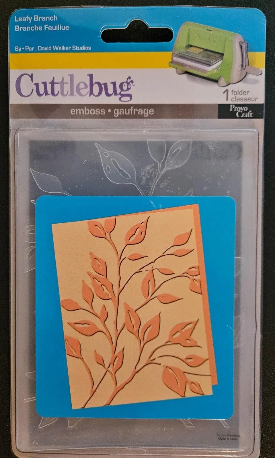 37-1168 Cuttlebug Leafy Branch Embossing Folder for Paper Crafting