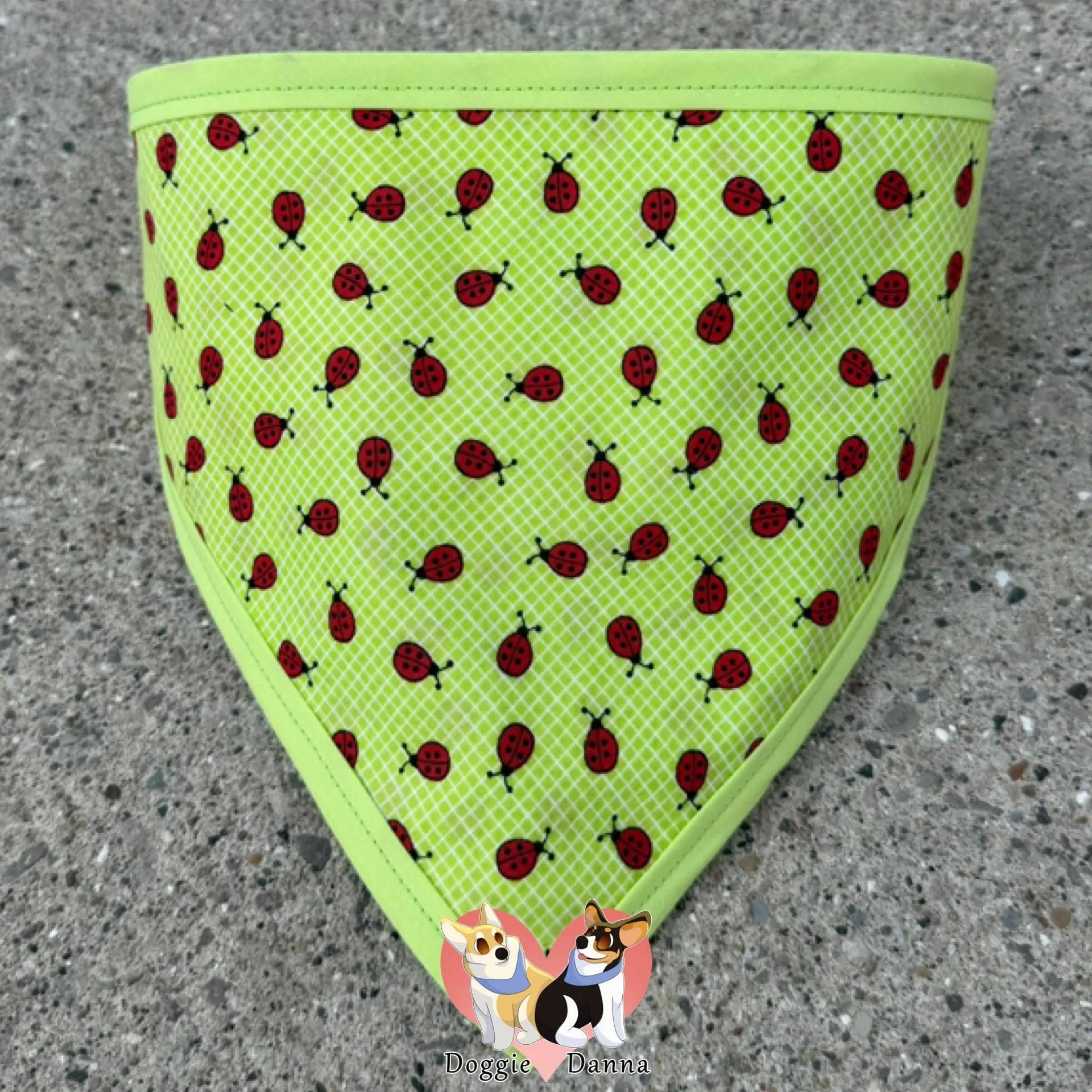 Lime Green Ladybugs Pet Bandanna