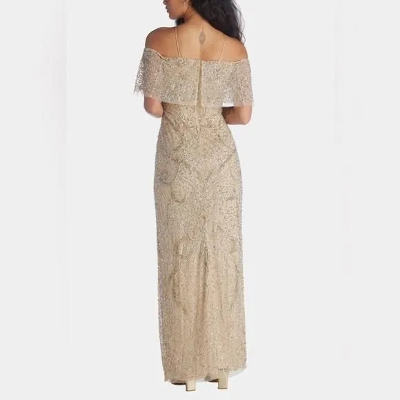Aidan Mattox Cold-Shoulder Beaded Gown - 100% Exclusive evening dress size  10  Whatnot: Shop, Sell, Connect