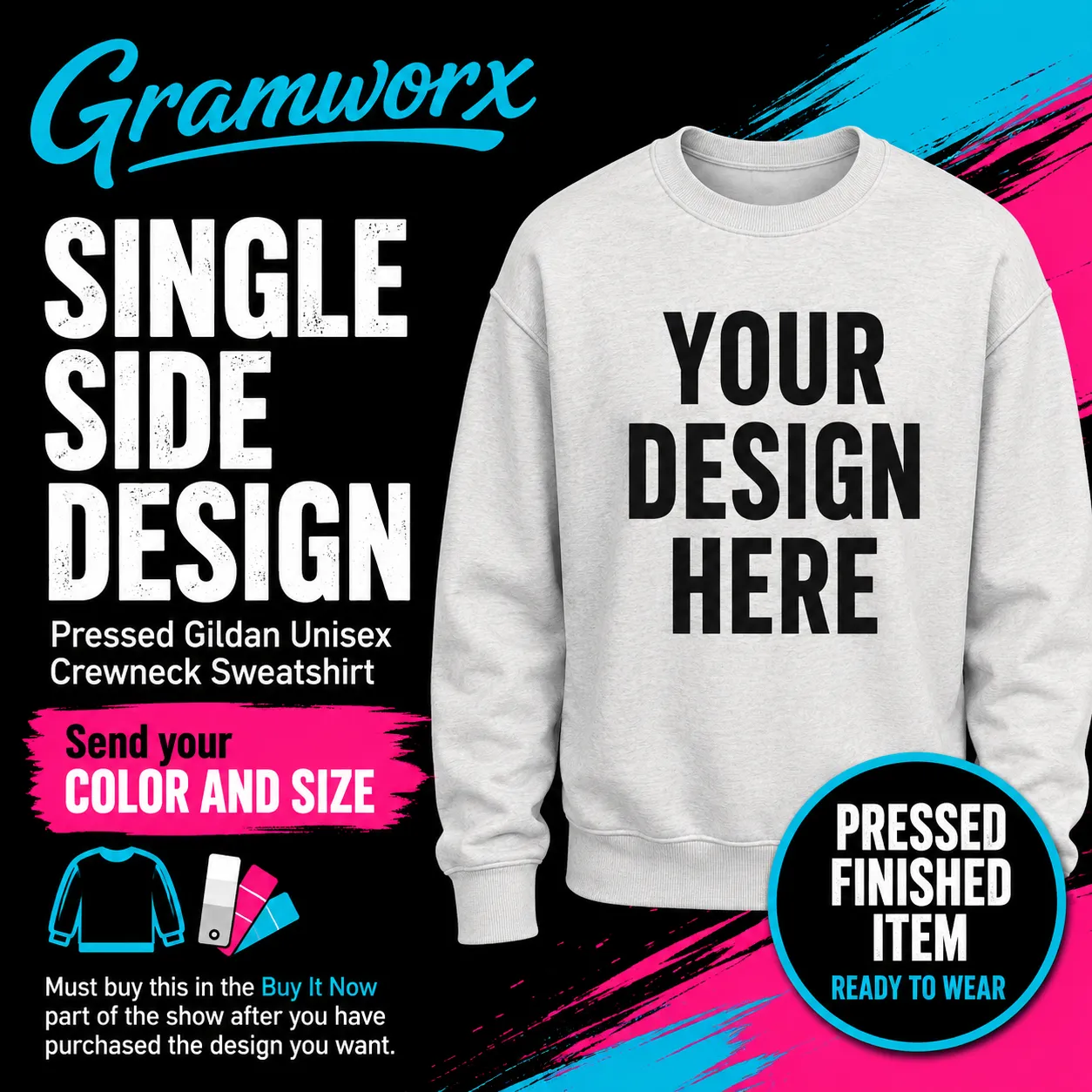 XS-XL - Single-Side Pressed Unisex Gildan Softstyle T-Shirt - Must Purchase Transfer First (Copy)
