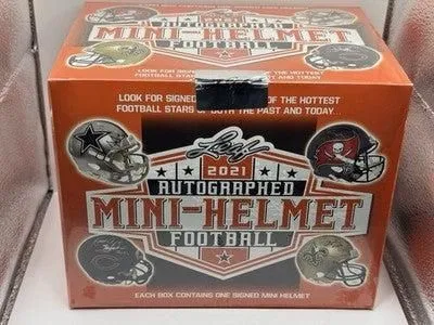 2021 Leaf Autographed Football Mini-Helmet Box - Factory Sealed