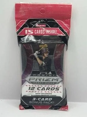 2020 Panini Prizm Draft Picks Collegiate Baseball Cello Pack - Sealed