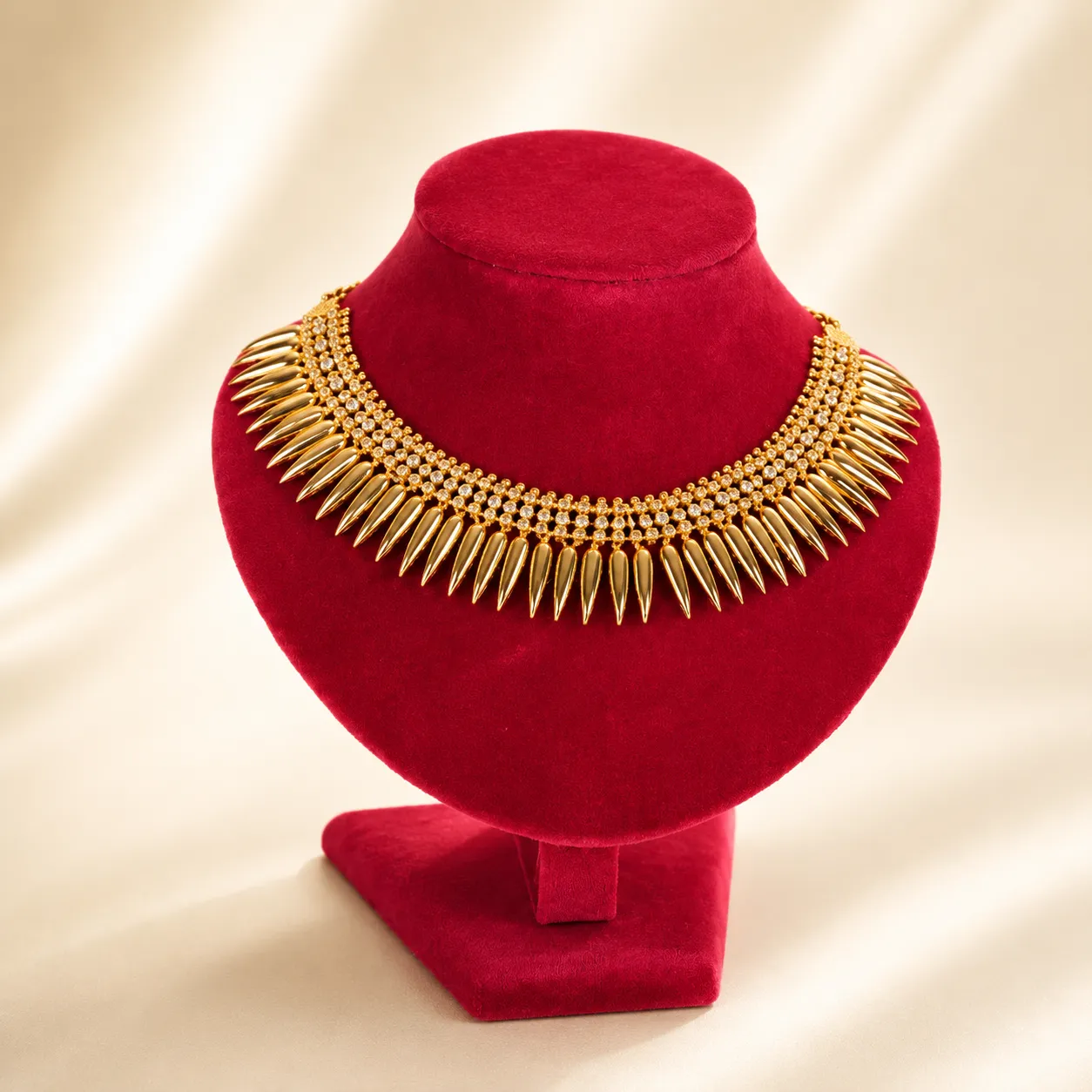 Kanya Mullamuthi Gold Plated Kerala Necklace – Traditional South Indian Temple Jewelry for Women | Indian Bridal & Onam Jewelry by Jaipur Rose (Copy)