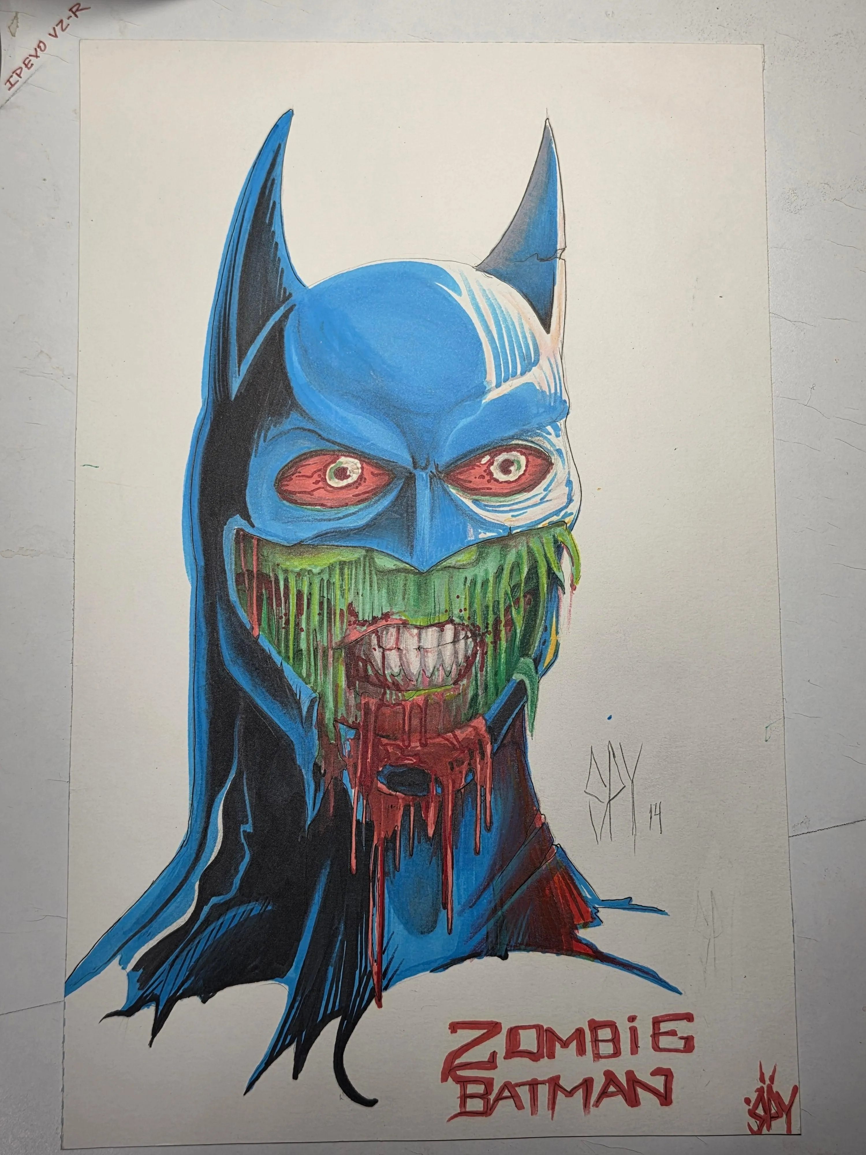 Zombie Batman Marker art by B Spy Artvictim