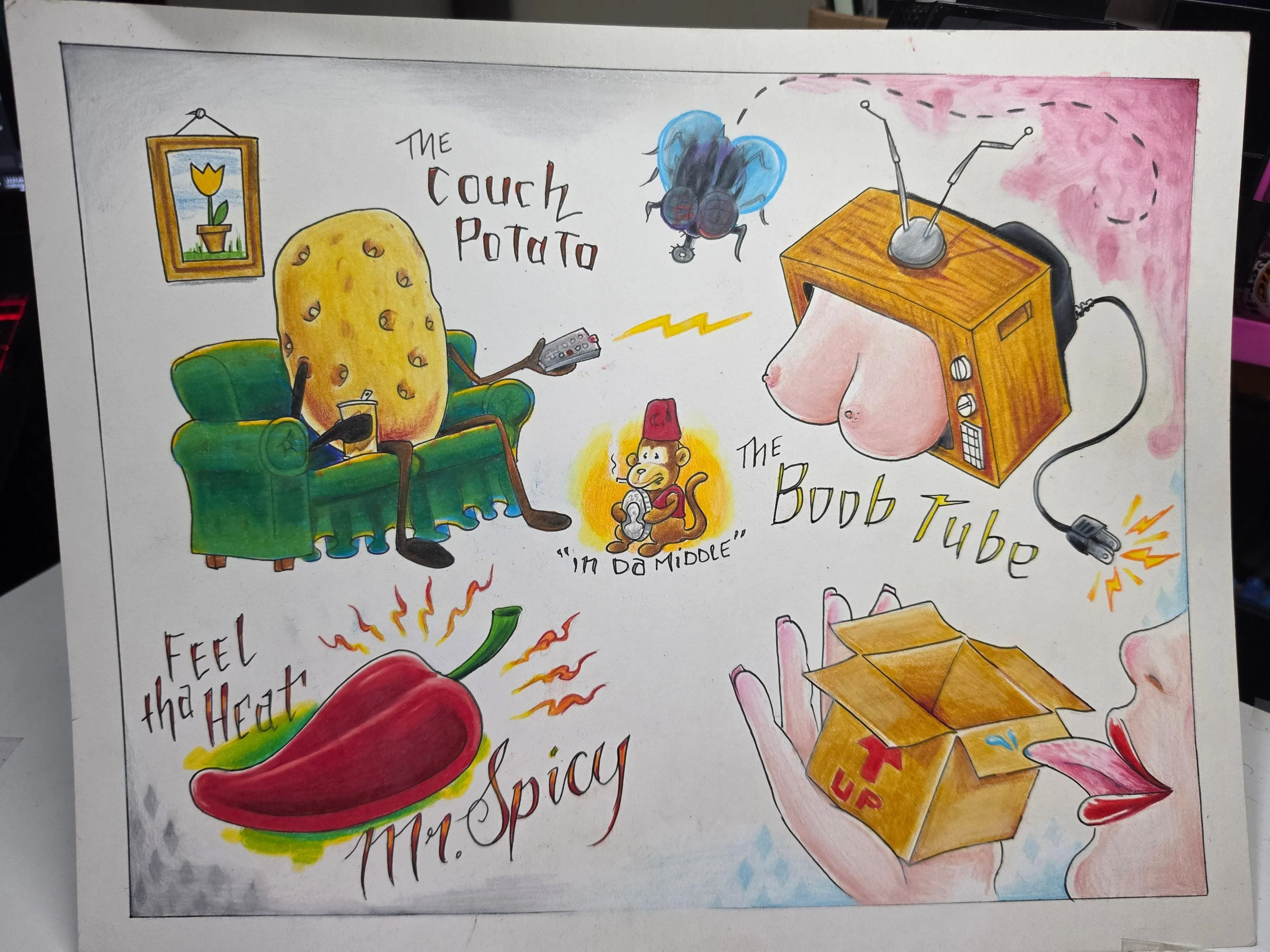 boobtube adult themed tattoo flash Marker art by B Spy Artvictim
