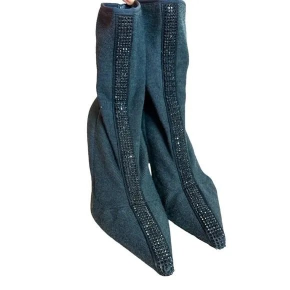 Product image for Le Silla, Limited Edition, Grey Crystal, Ankle Boot, Made in Italy, 8-8.5 (38.5)