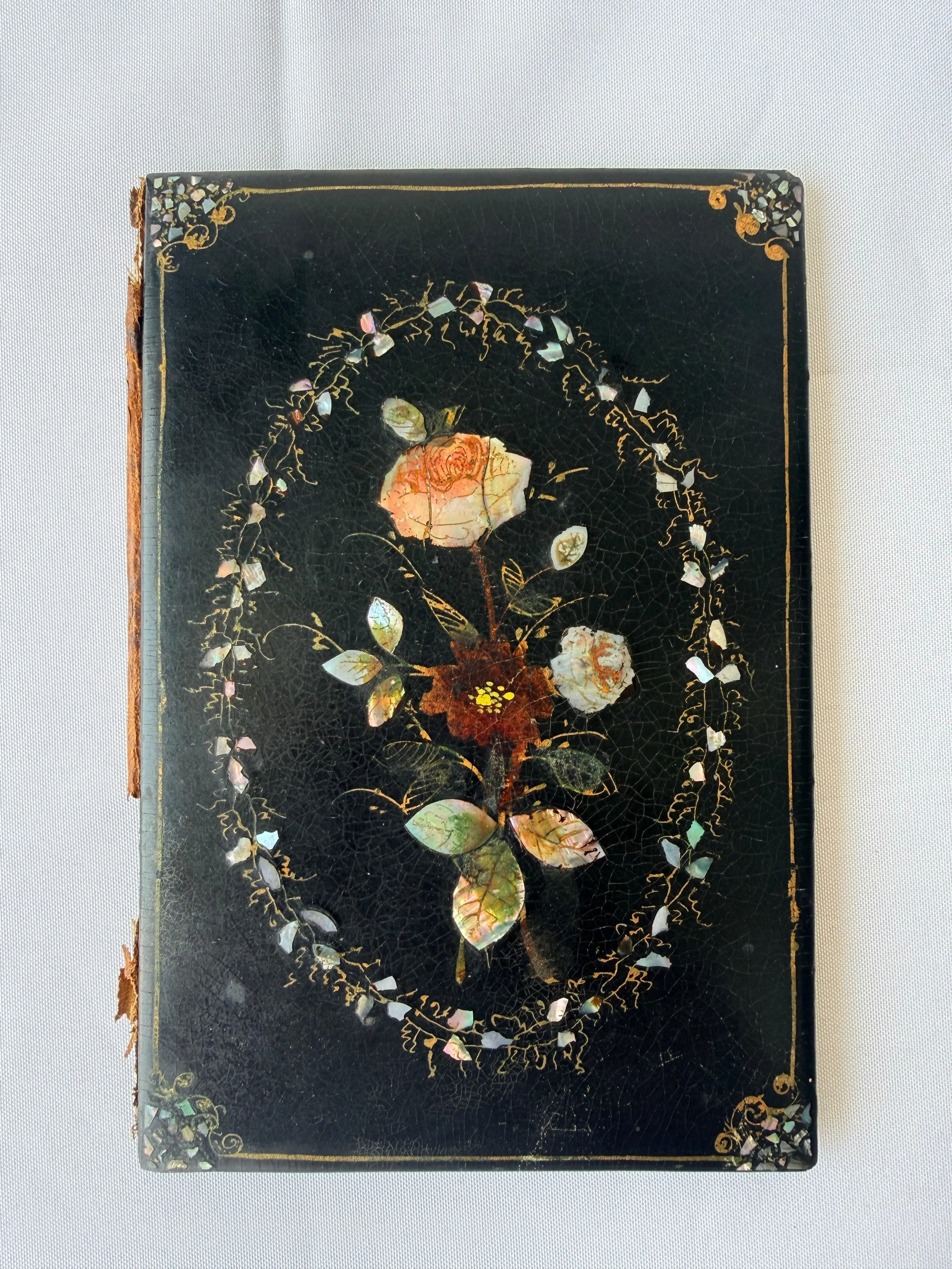Victorian Paper Mache Desktop Blotter, Victorian Paper Holder