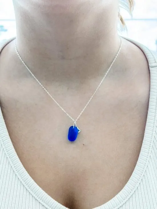 "Shelly Seaglass" Royal Silver Necklace