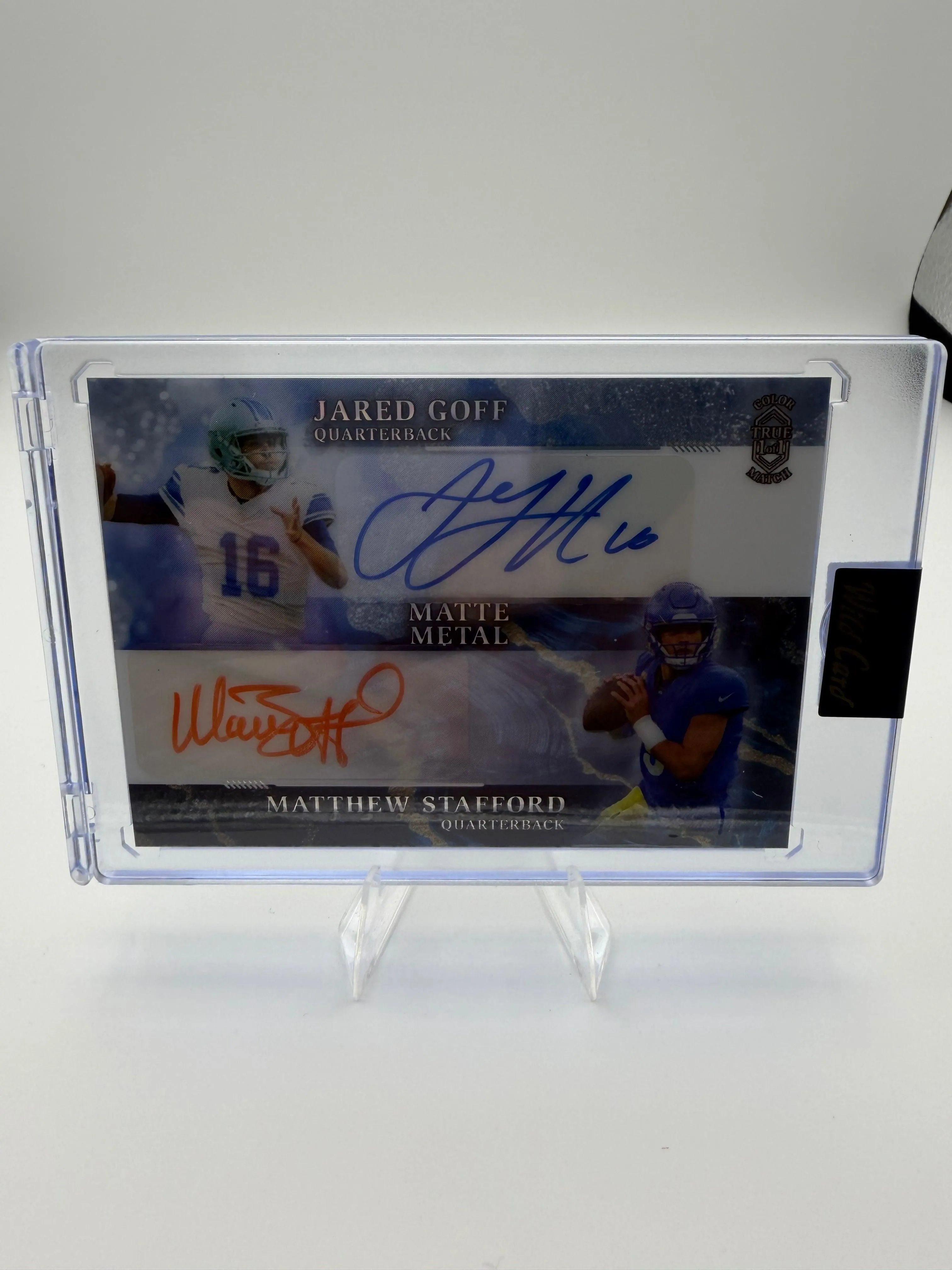 Wild Card Matte Metal Jared Goff & Matthew Stafford Dual Auto True Color Match 1 of 1