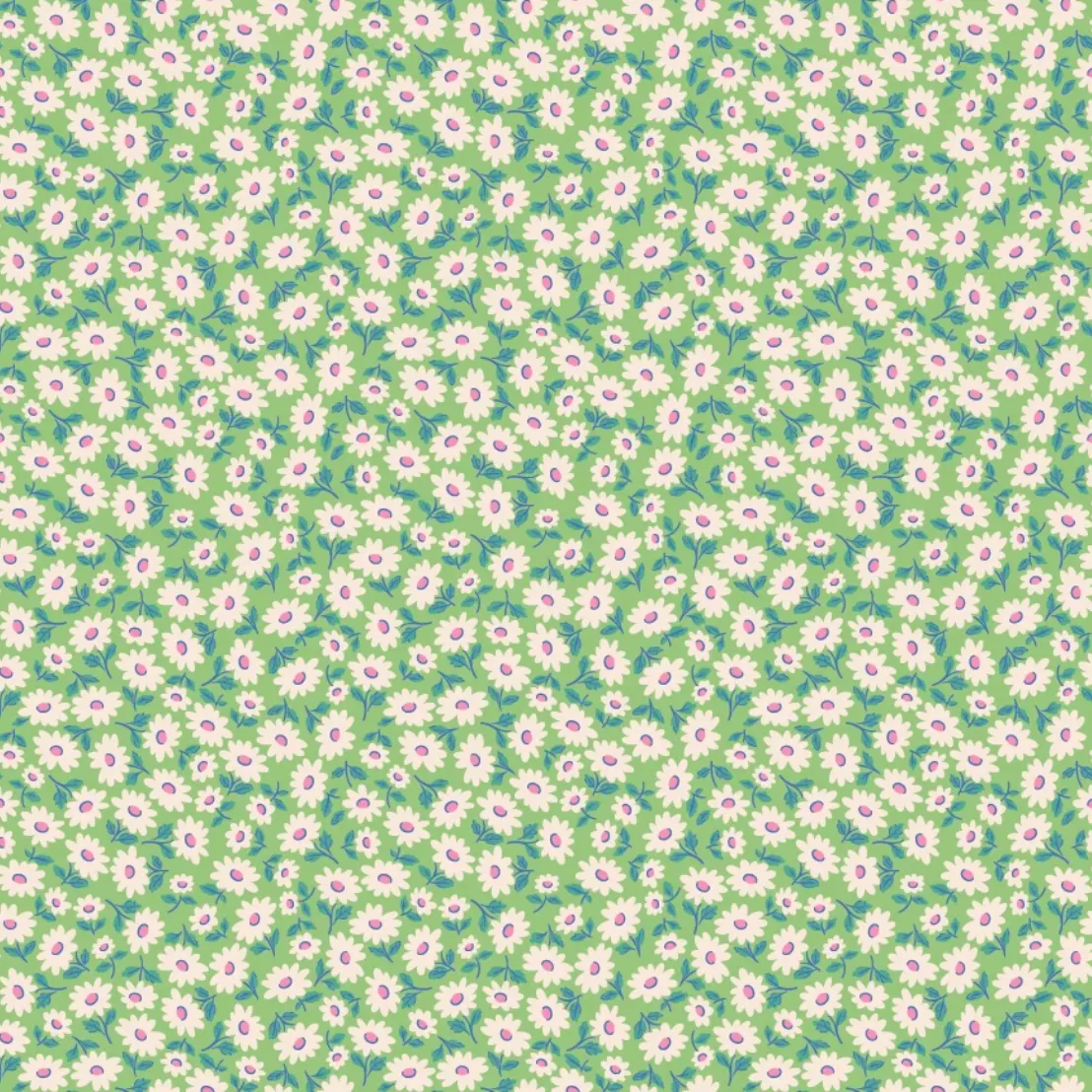 Bluebells and Buttercups - Sugar Daisy in Mint - Elea Lutz