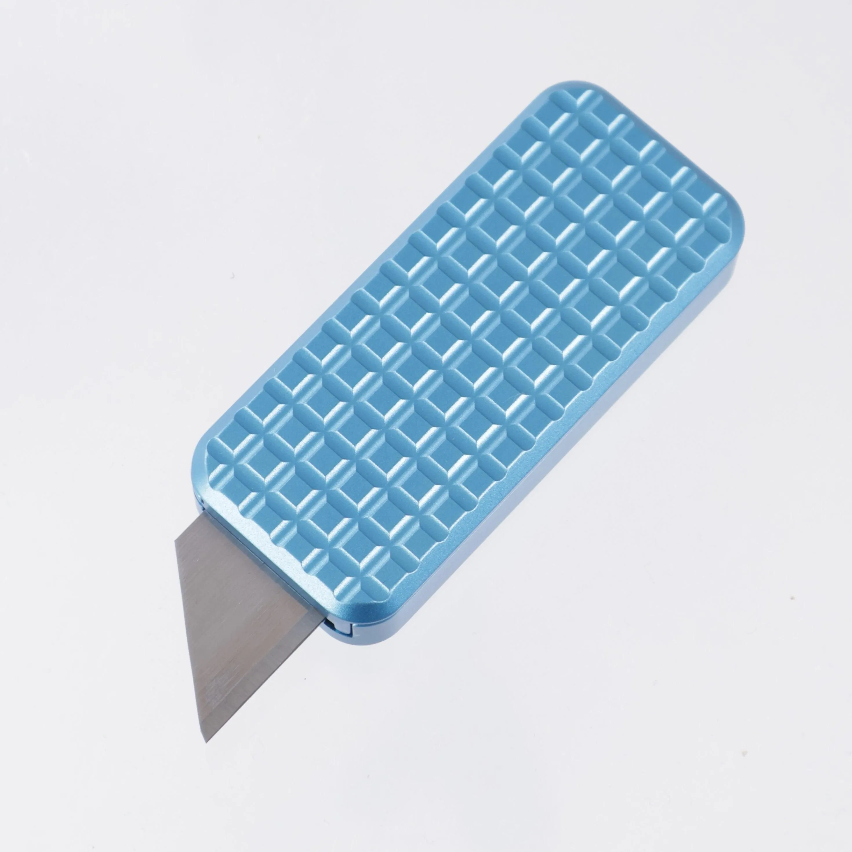 Rivery Manufacturing Zero Utility Knife - Cad Lab CNC Blue Grenade Pattern Aluminum