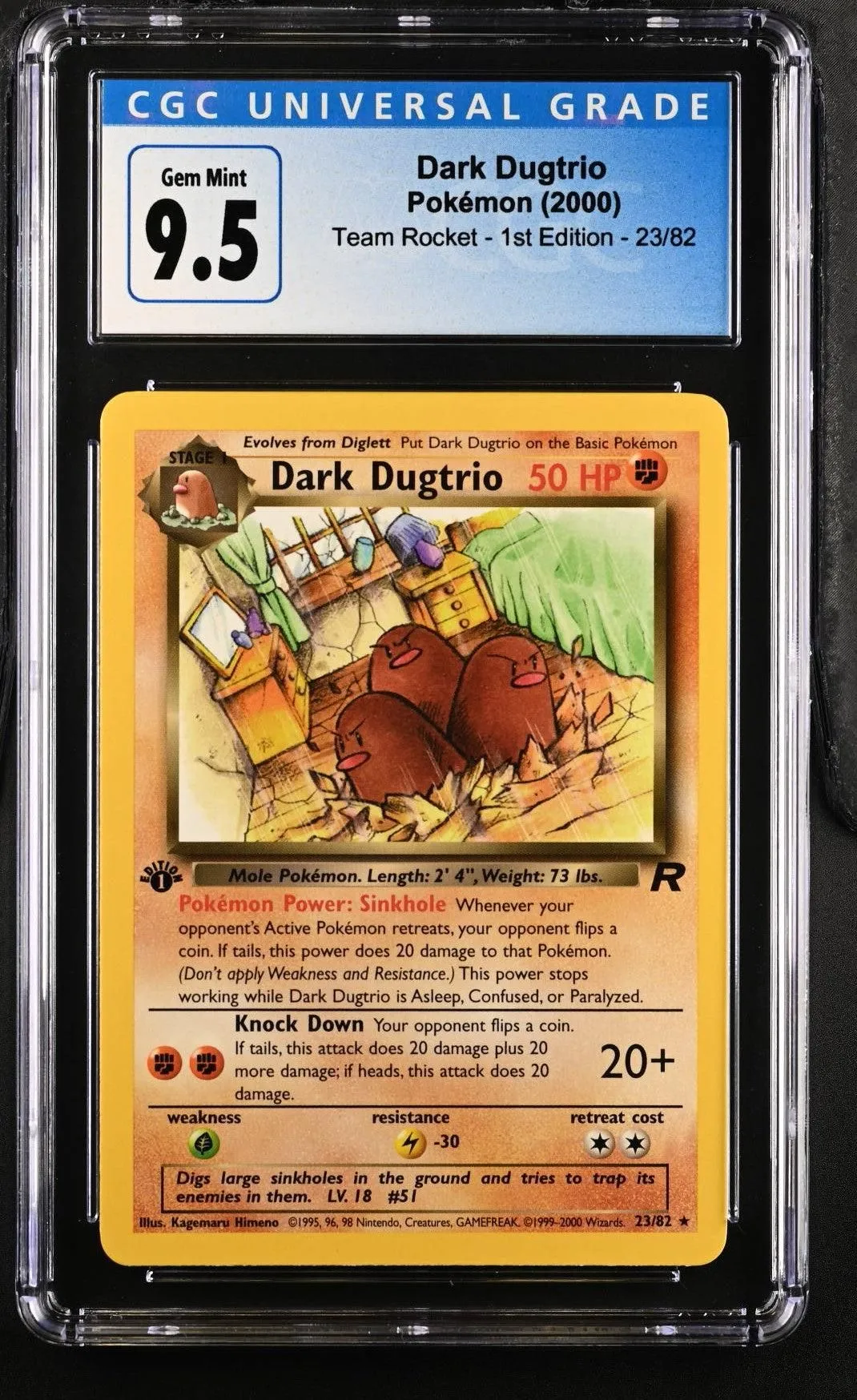 Dark Dugtrio 1st Ed CGC 10 2000 Team Rocket  #23/82
