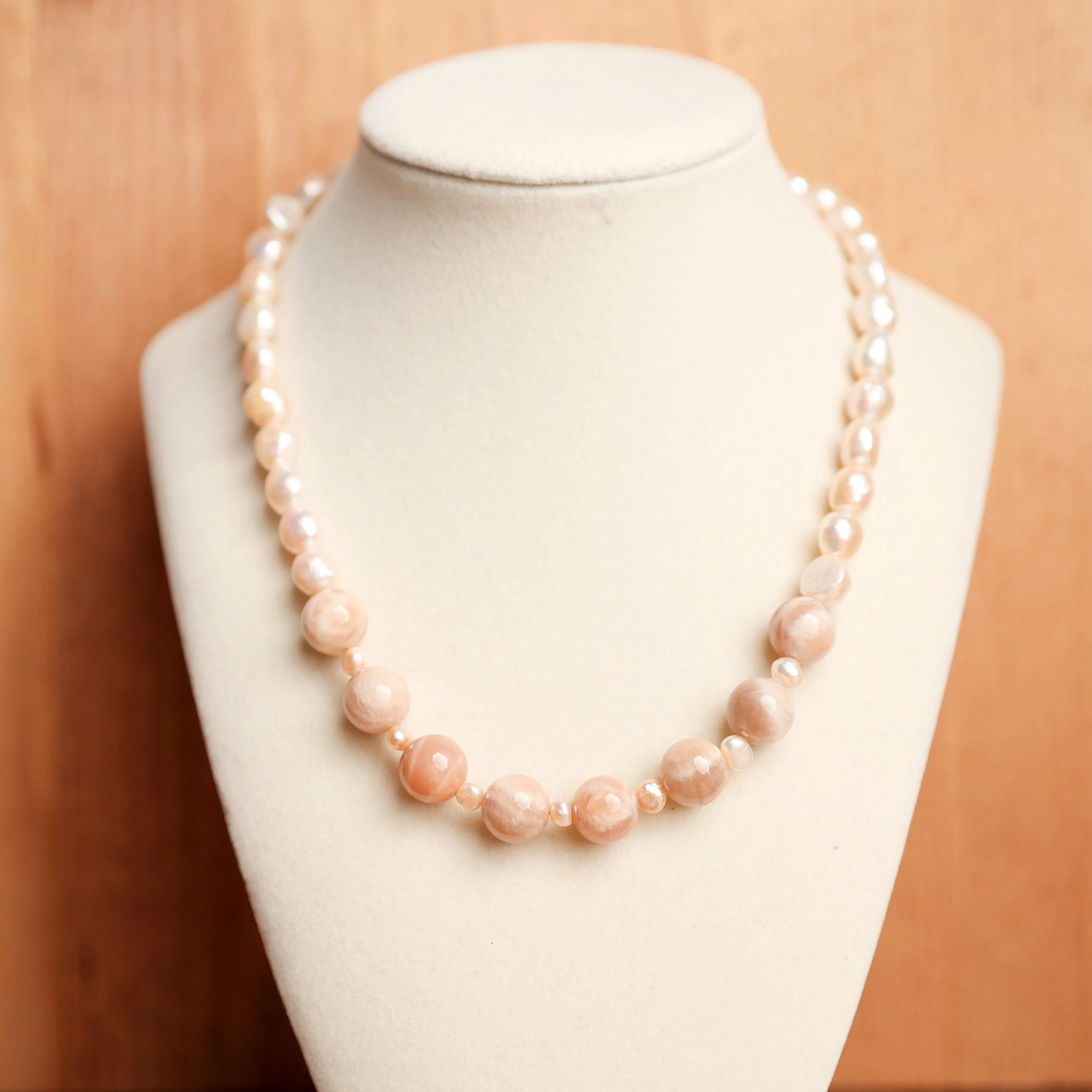 Freshwater Pearl & Sunstone Necklace