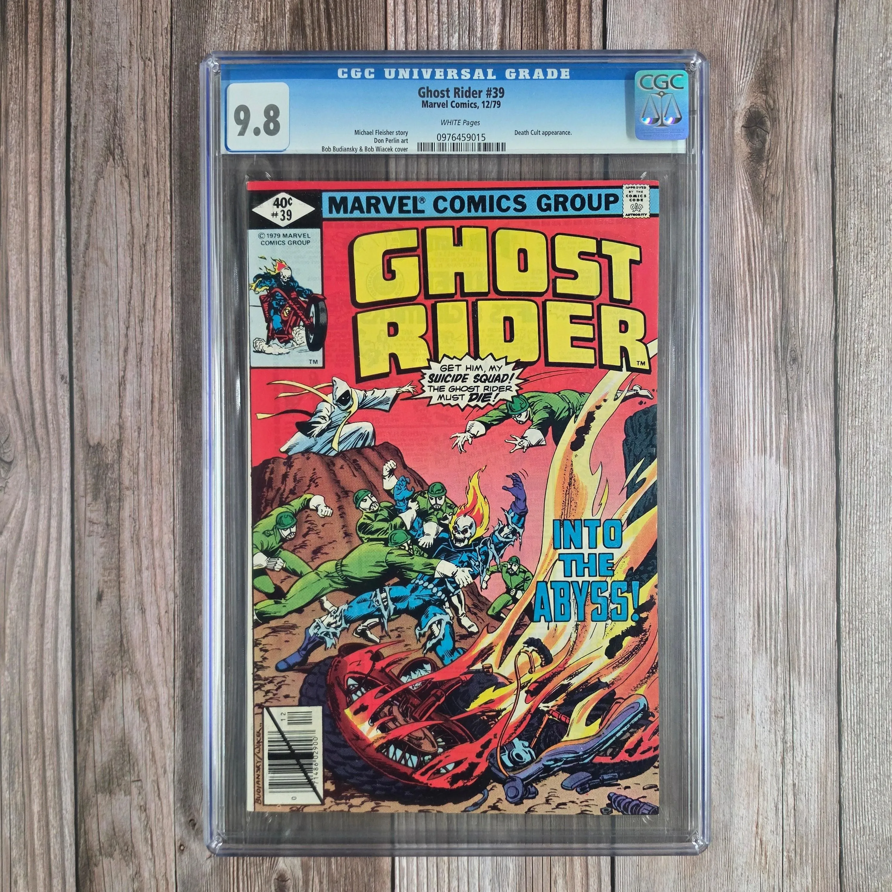 Ghost Rider #39 CGC 9.8 WP Cover art by Bob Budiansky & Bob Wiacek (Cert 9015)