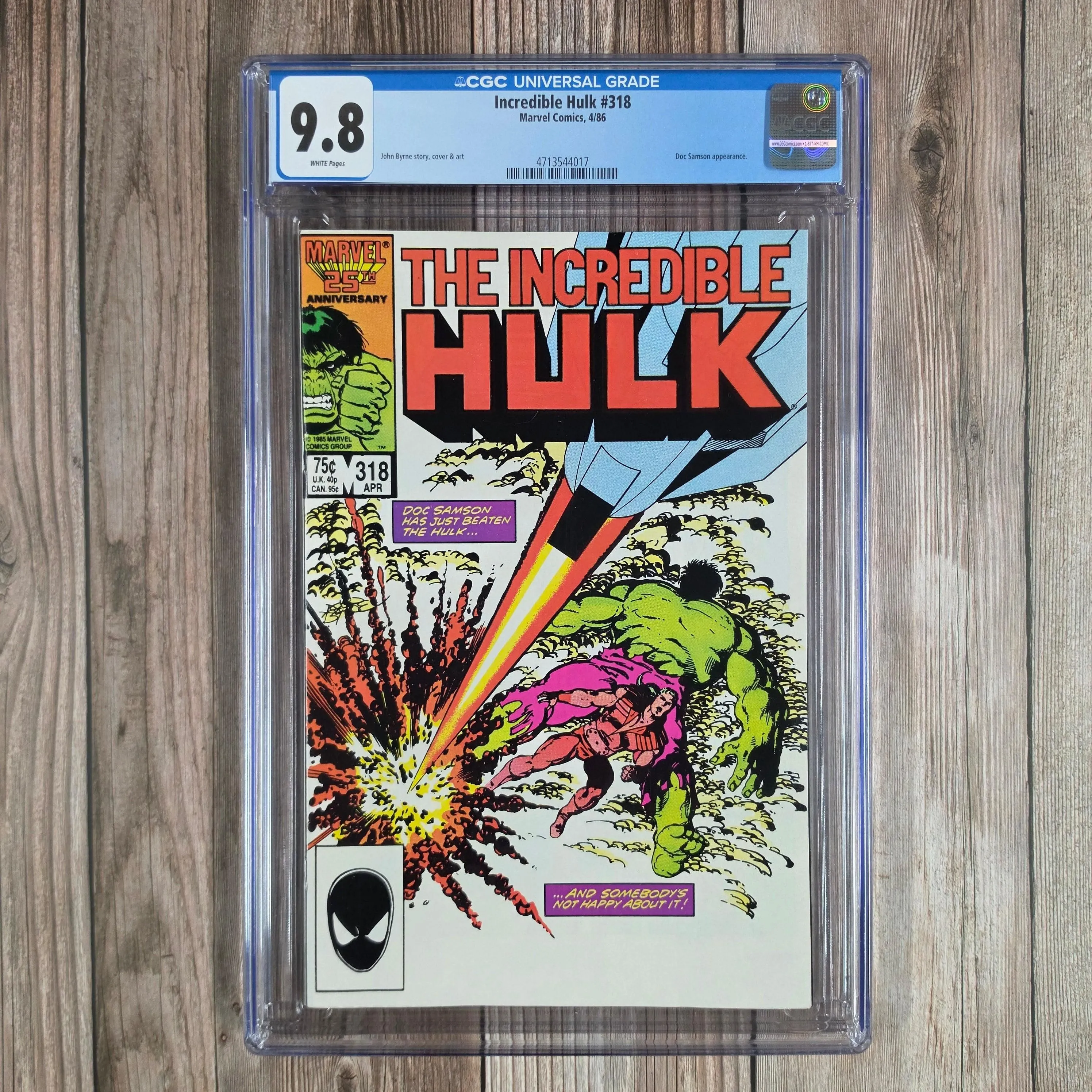 Incredible Hulk #318 CGC 9.8 WP Cover art by John Byrne (Cert 4017)