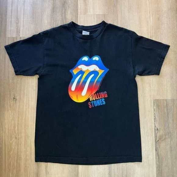 Product image for Vintage 2004 Triple A Alstyle Rolling Stones Lips Black Short Sleeve T-Shirt M
