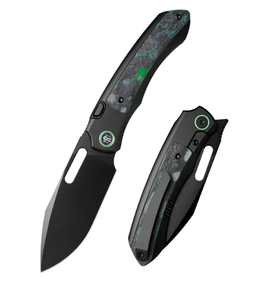 Remette RT-Orca ORCAKDD – 3.15″ DLC M390 Drop Point, Titanium & Kelp Bed CamoCarbon, Button Frame Lock