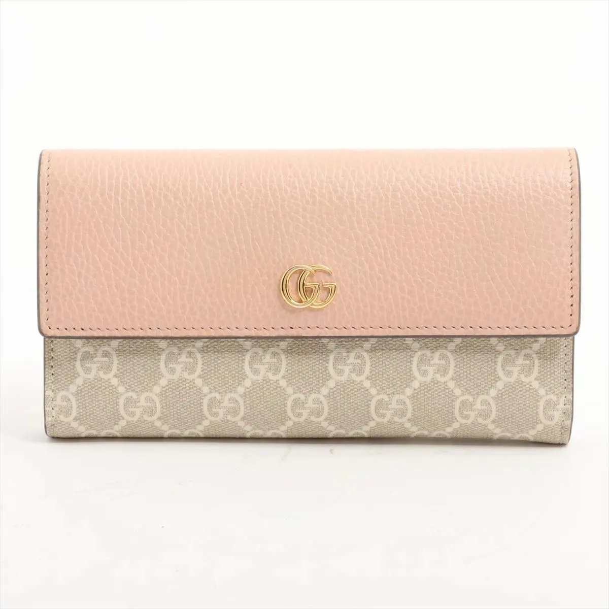 Gucci Marmont Long Wallet Beige GG Light Pink 3382