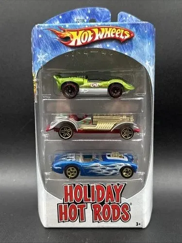 Hot Wheels Holiday Hot Rods 3 pack, Chevy Impala, Whip Creamer II, and Austin Healey Diecast Model Cars