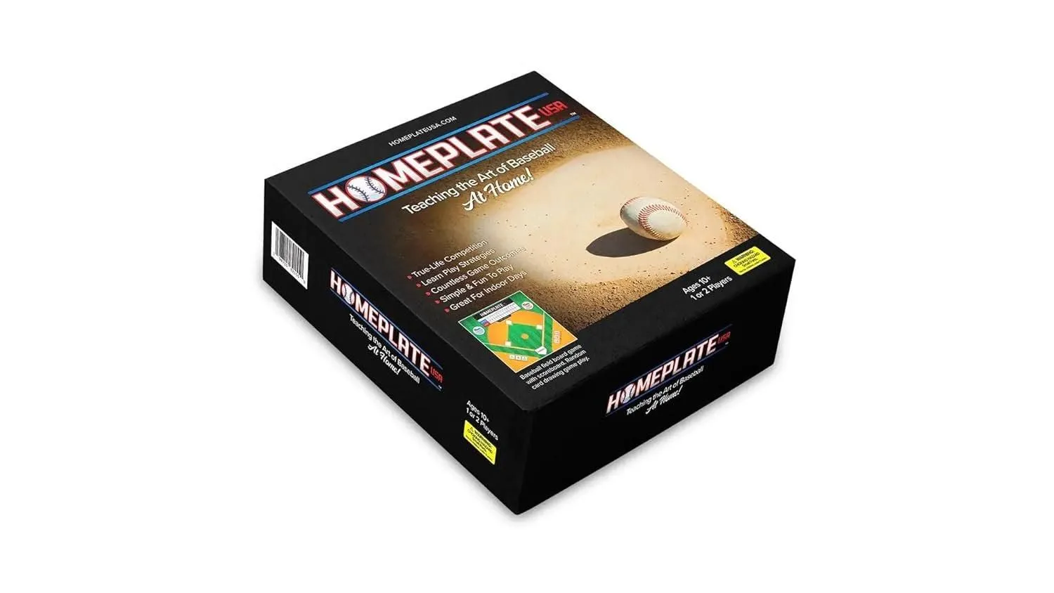 HomePlate USA Baseball Strategy Board Game, Teaching the Art of Baseball at Home, for Ages 10+, 1 or 2 Players