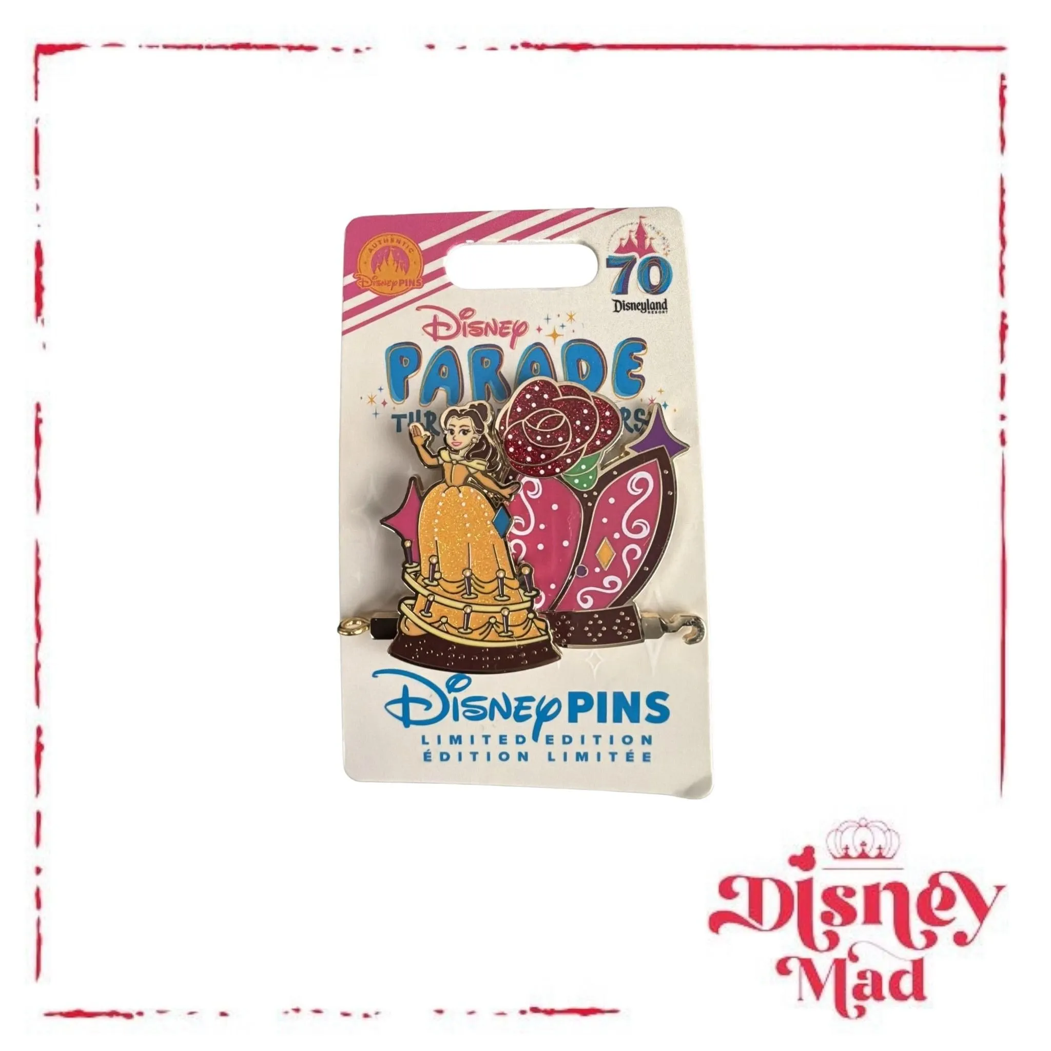 Disney 2026 70th Parade Through The Years Train Belle Beauty & Beast LE 2000 Pin
