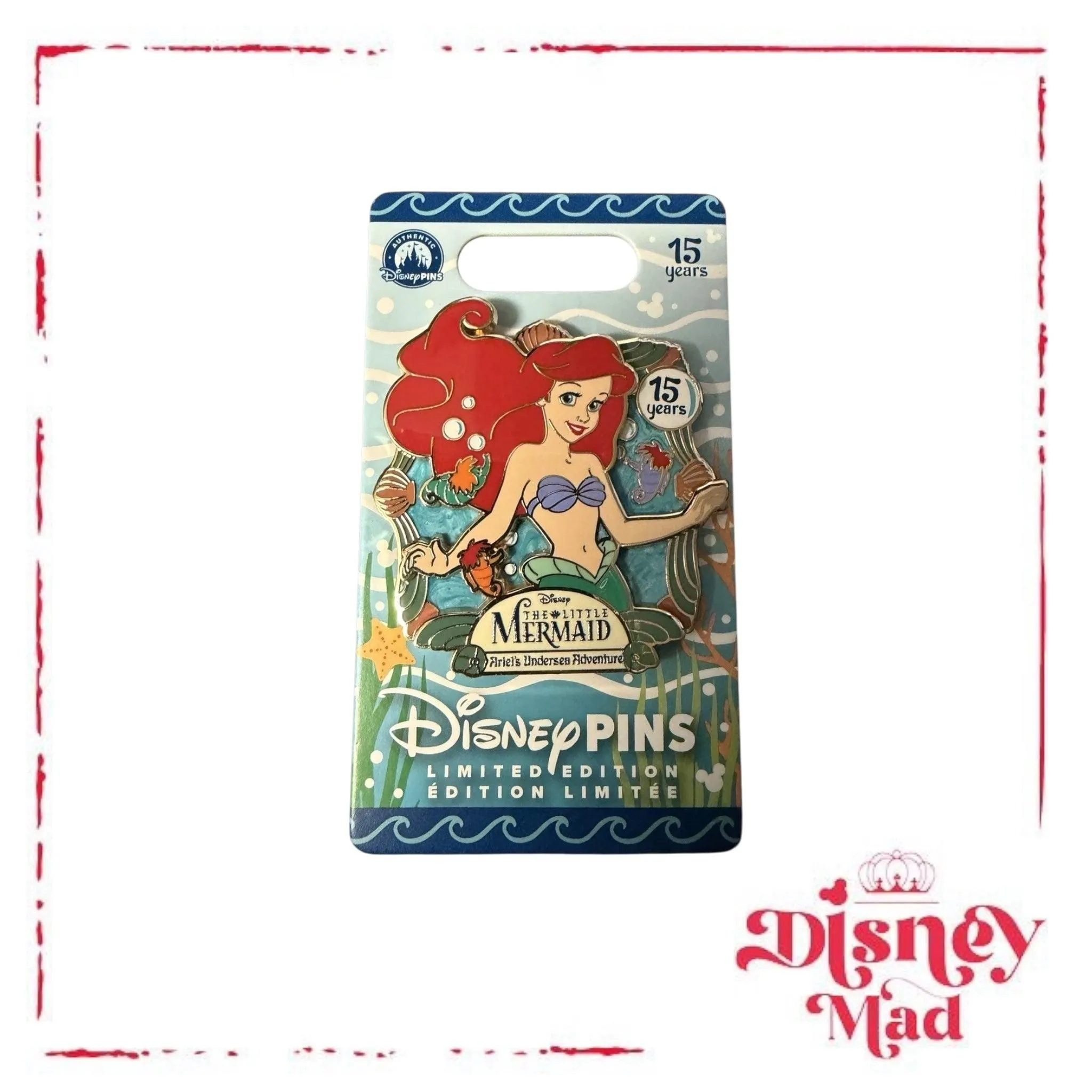 Disney Pin LE 2000 The Little Mermaid - Ariel Undersea Adventure 15 Years