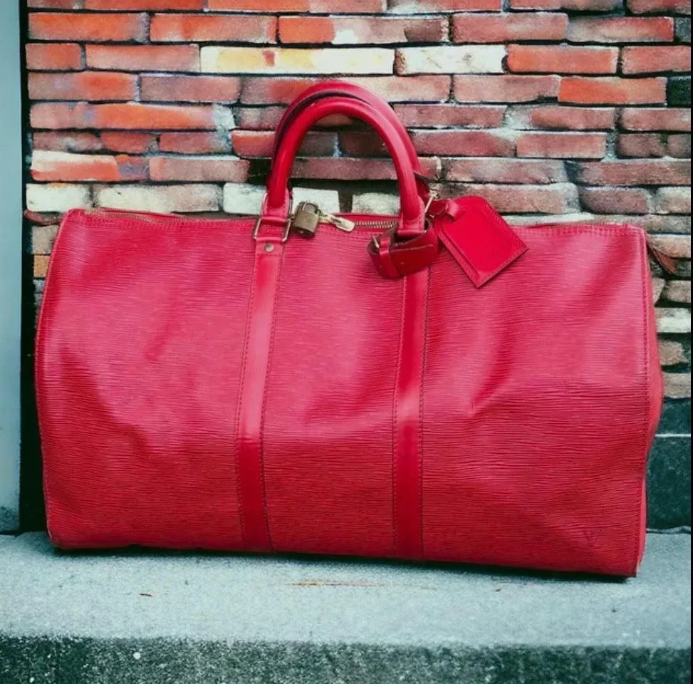 Louis Vuitton Keepall 50 red epi