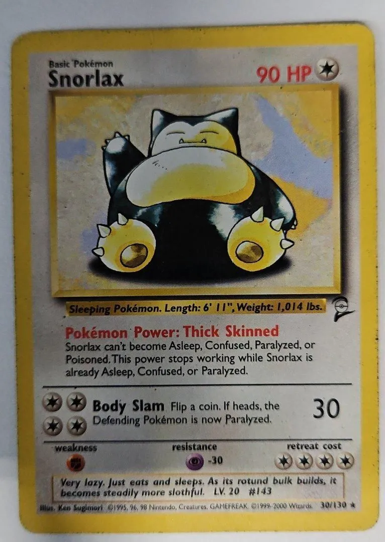 Snorlax - Base Set 2 30/130 - pokemon - Rare Non-Holo