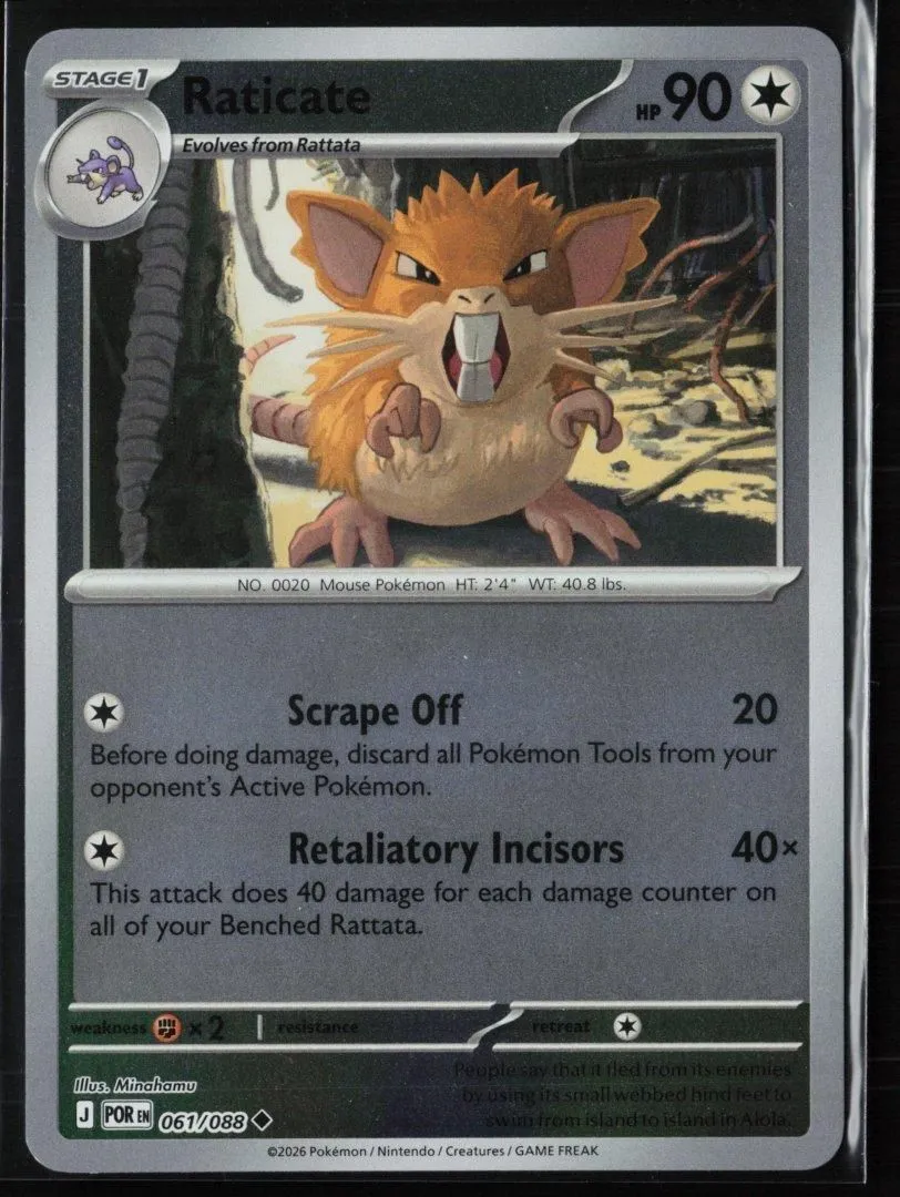 Raticate - ME03: Perfect Order 061/088 - pokemon - Uncommon Reverse Holo