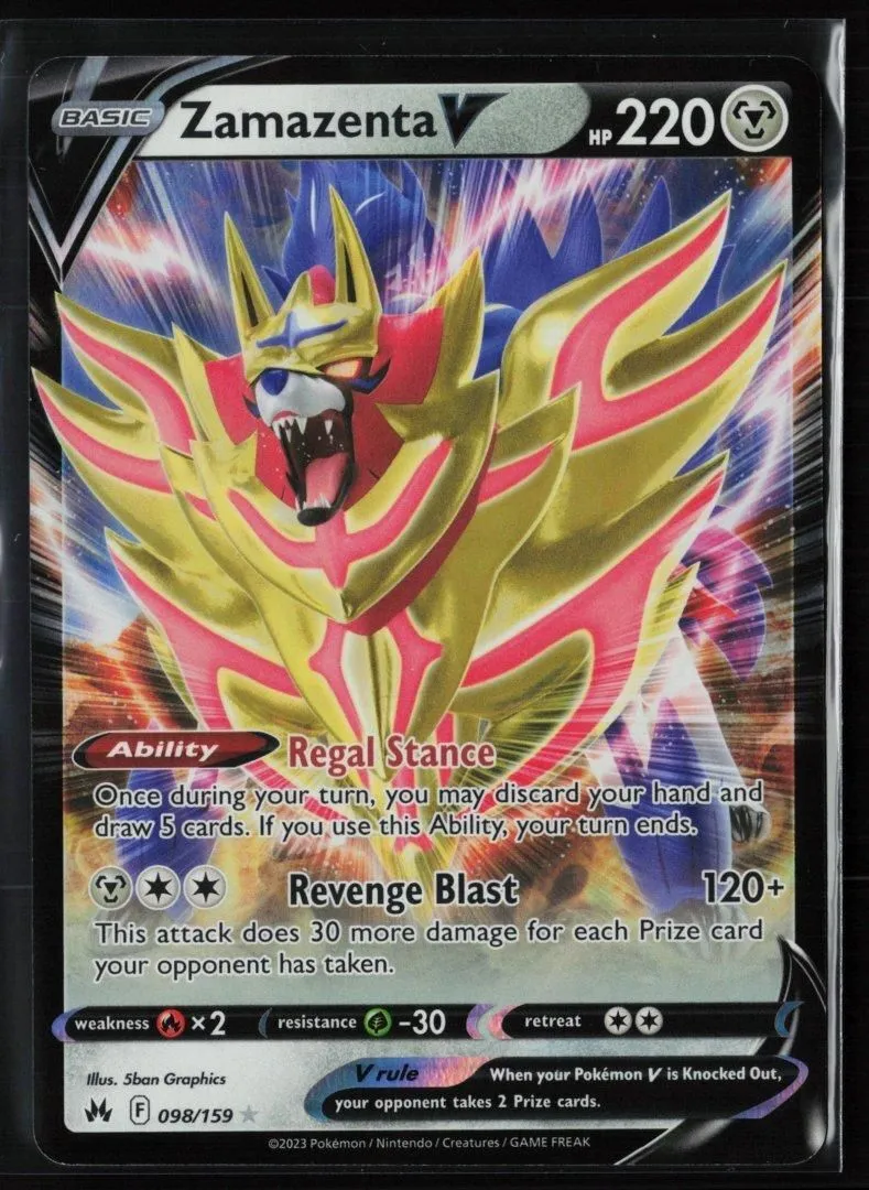 Zamazenta V - SWSH: Crown Zenith 098/159 - Pokemon - Ultra Rare Holo
